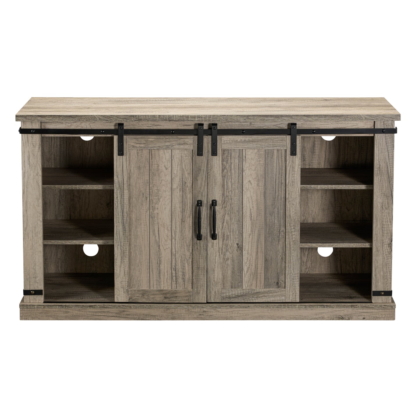 Festivo FFP20272 54" TV Stand with 18" Electric Fireplace & 2 Barn Door-Grey