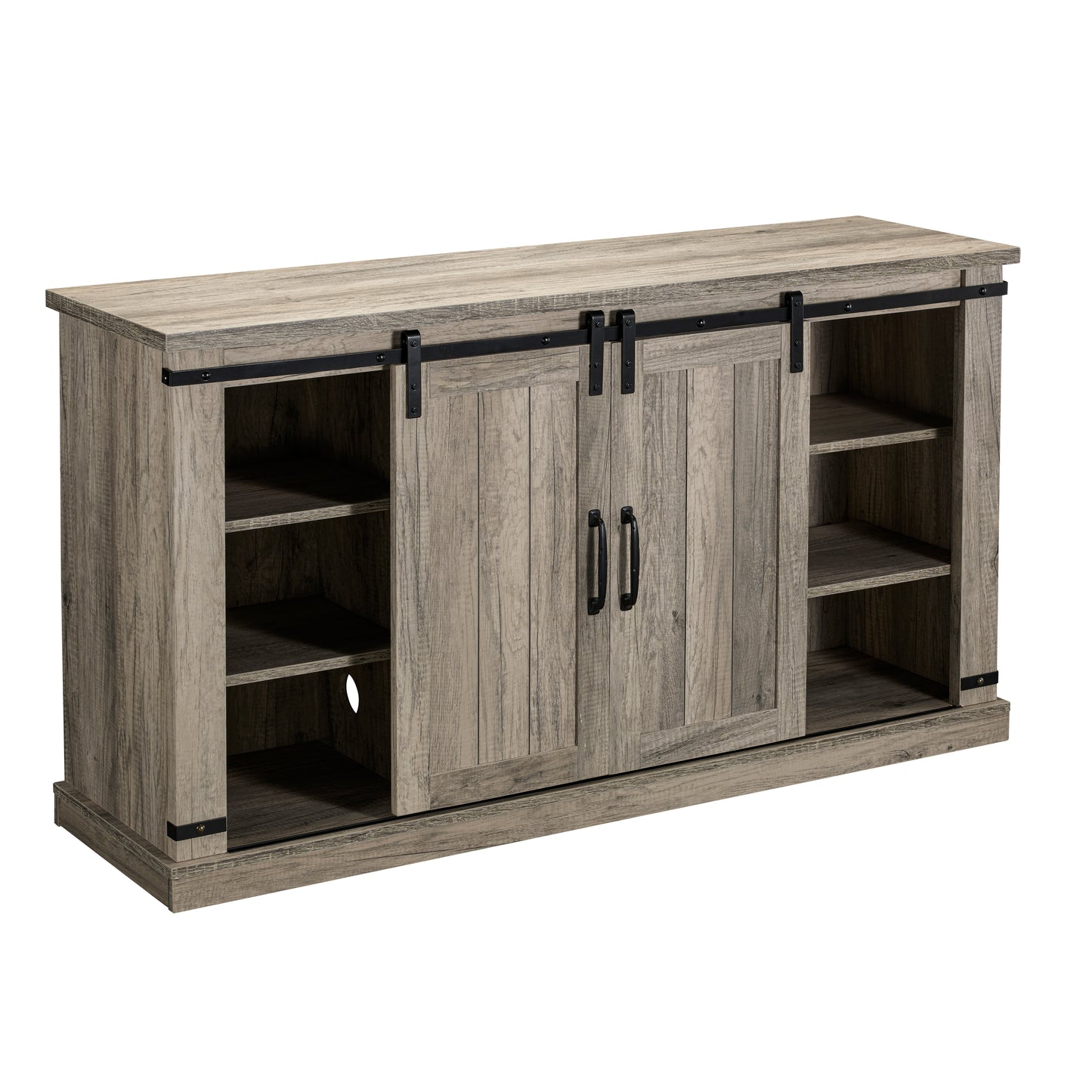 Festivo FFP20272 54" TV Stand with 18" Electric Fireplace & 2 Barn Door-Grey