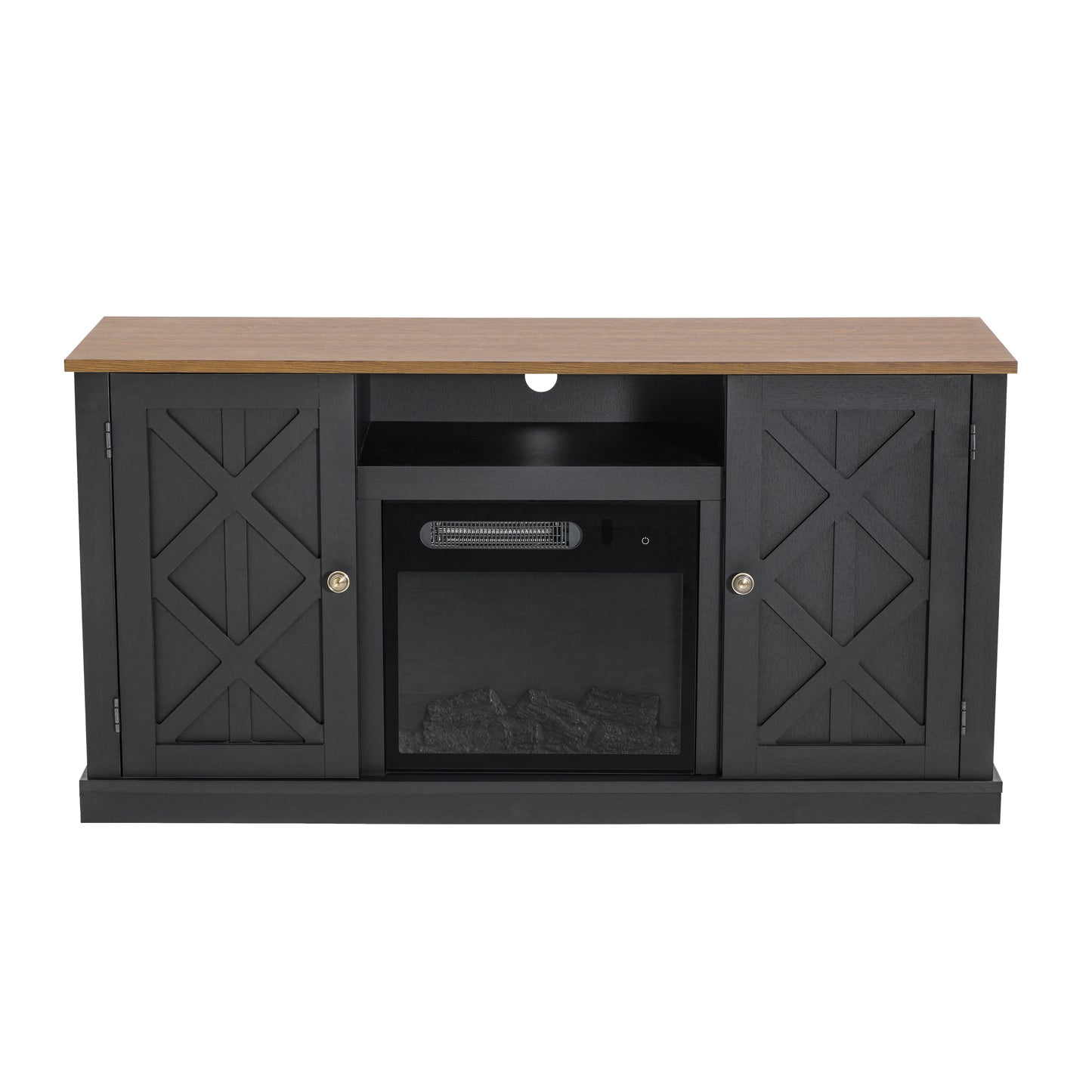 Festivo FFP20267 54" TV Stand with 18" Electric Fireplace-Black