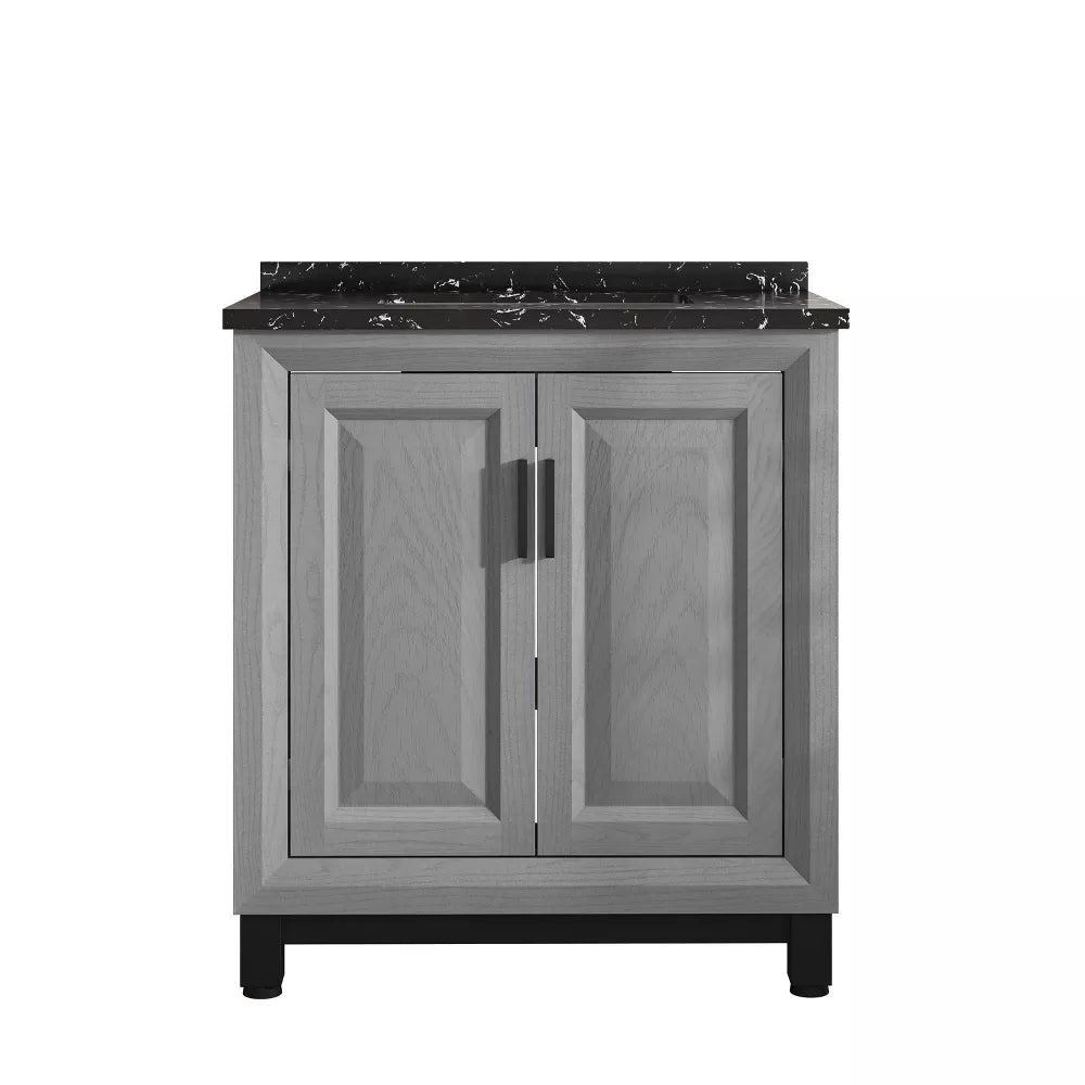 Festivo 30" FBV21011 Freestanding Bathroom Vanity with Marble Top-Grey