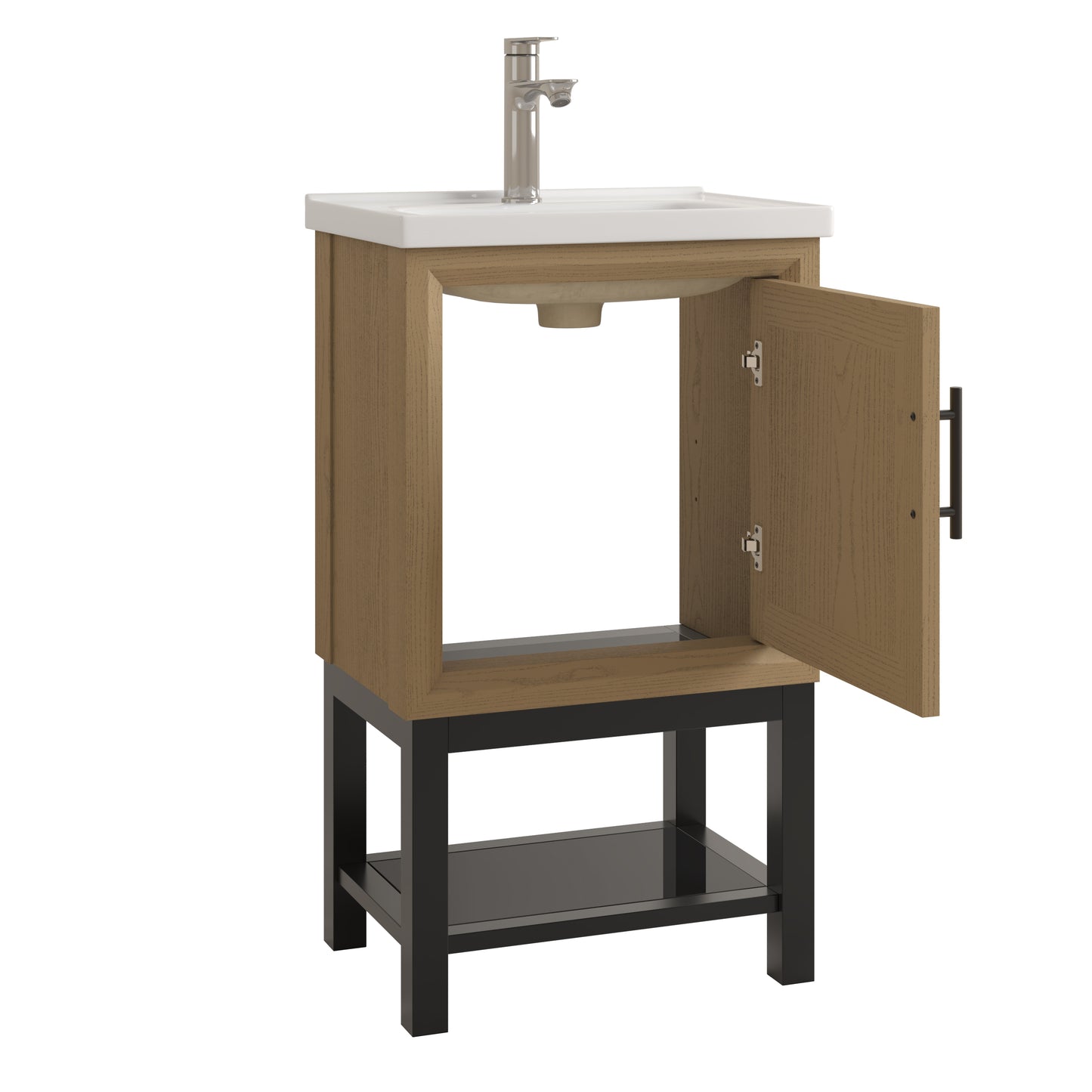 Festivo 20" FBV24214 Freestanding Bathroom Vanity with Ceramic Top & Faucet-Brown
