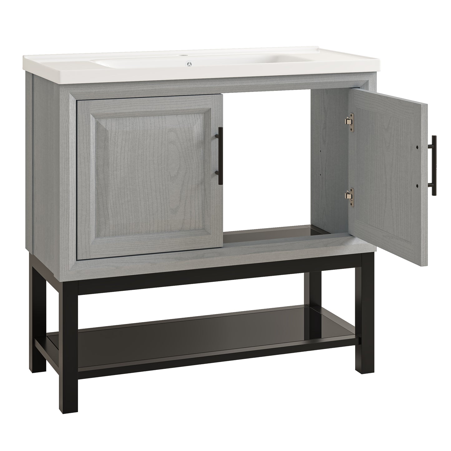 Festivo 36" FBV24231 Freestanding Bathroom Vanity with Ceramic Top-Grey