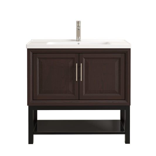 Festivo 36" FBV24233 Freestanding Bathroom Vanity with Ceramic Top & Faucet-Muddy