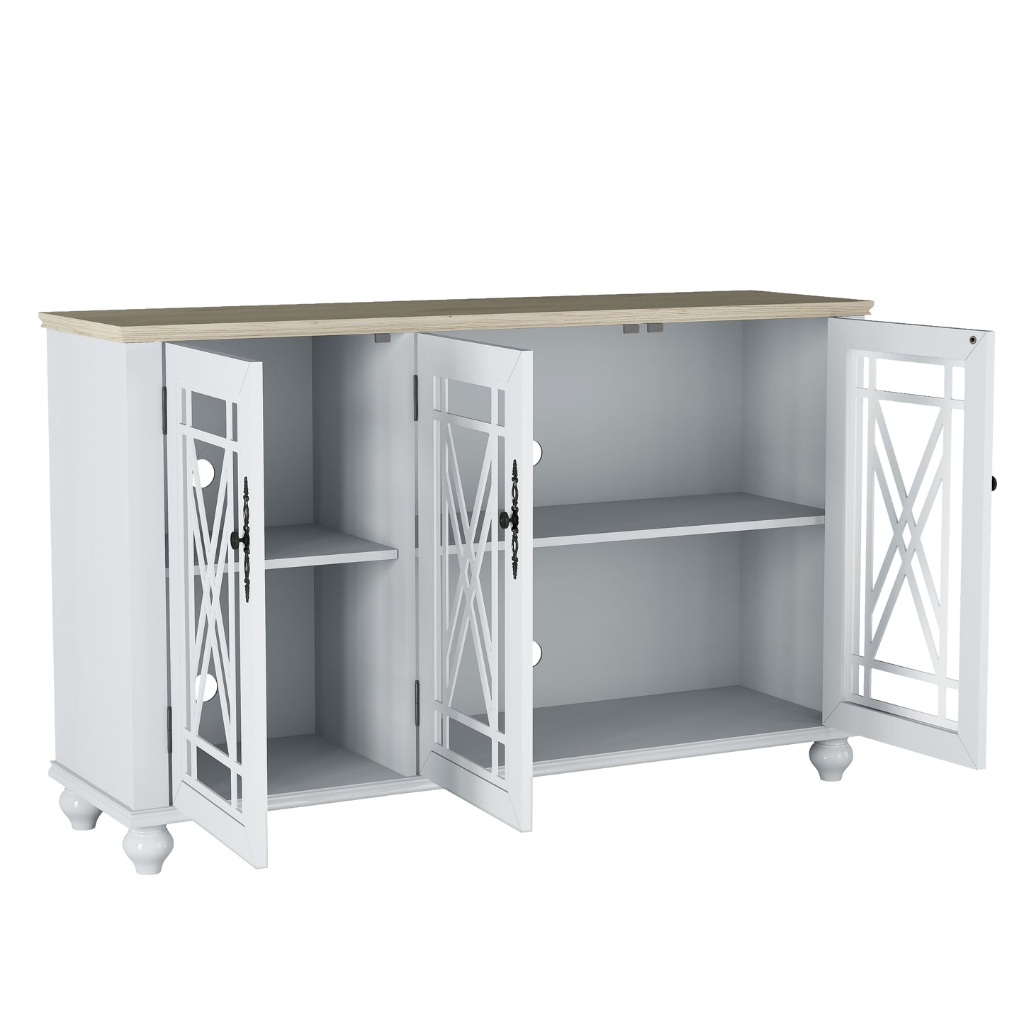 Festivo FCB22432 55" Buffet Sideboard Cabinet-Grayish White