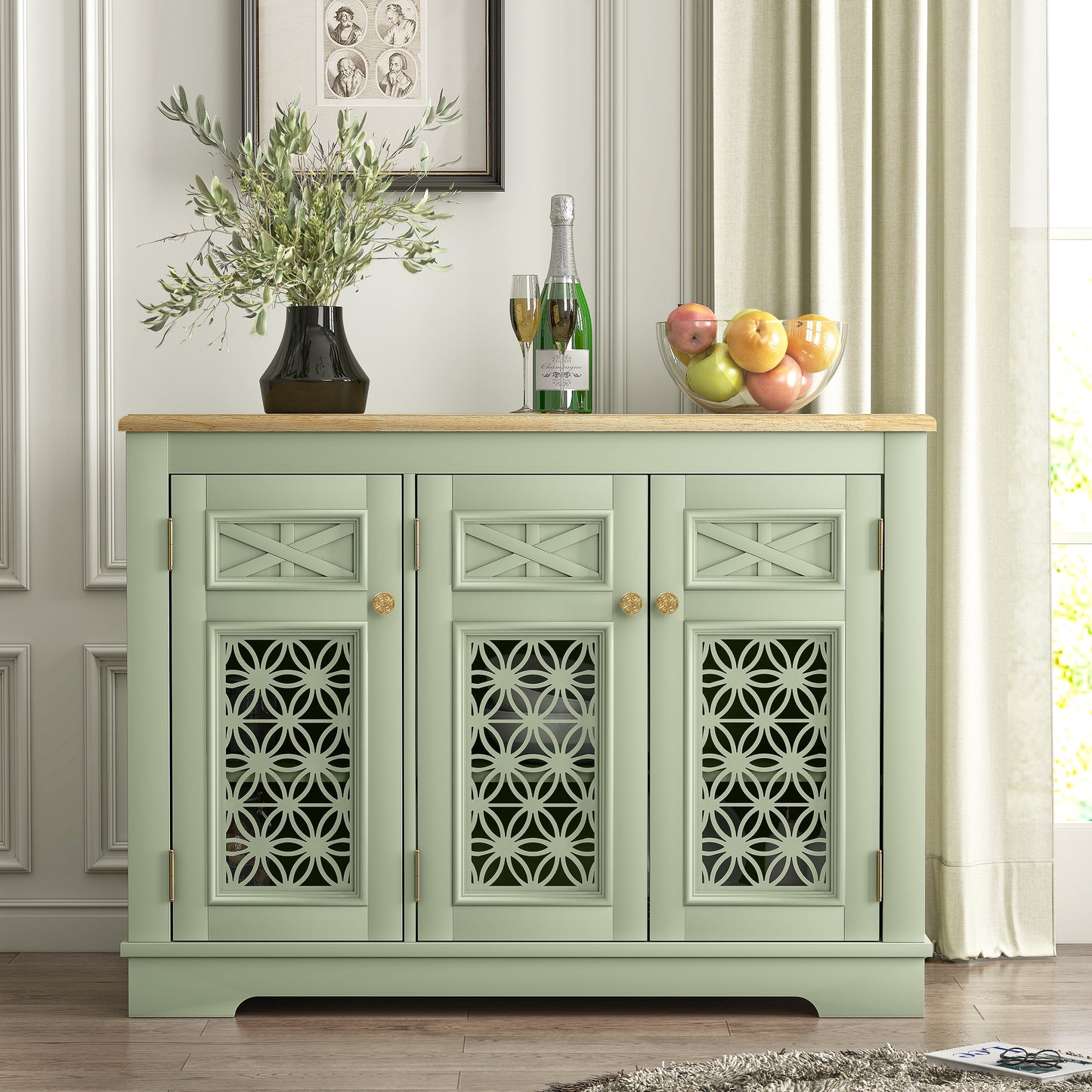 Festivo FCB24136 44.5" Buffet Sideboard Cabinet-Green