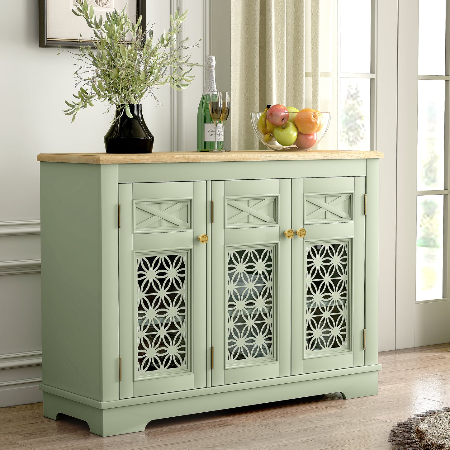Festivo FCB24136 44.5" Buffet Sideboard Cabinet-Green