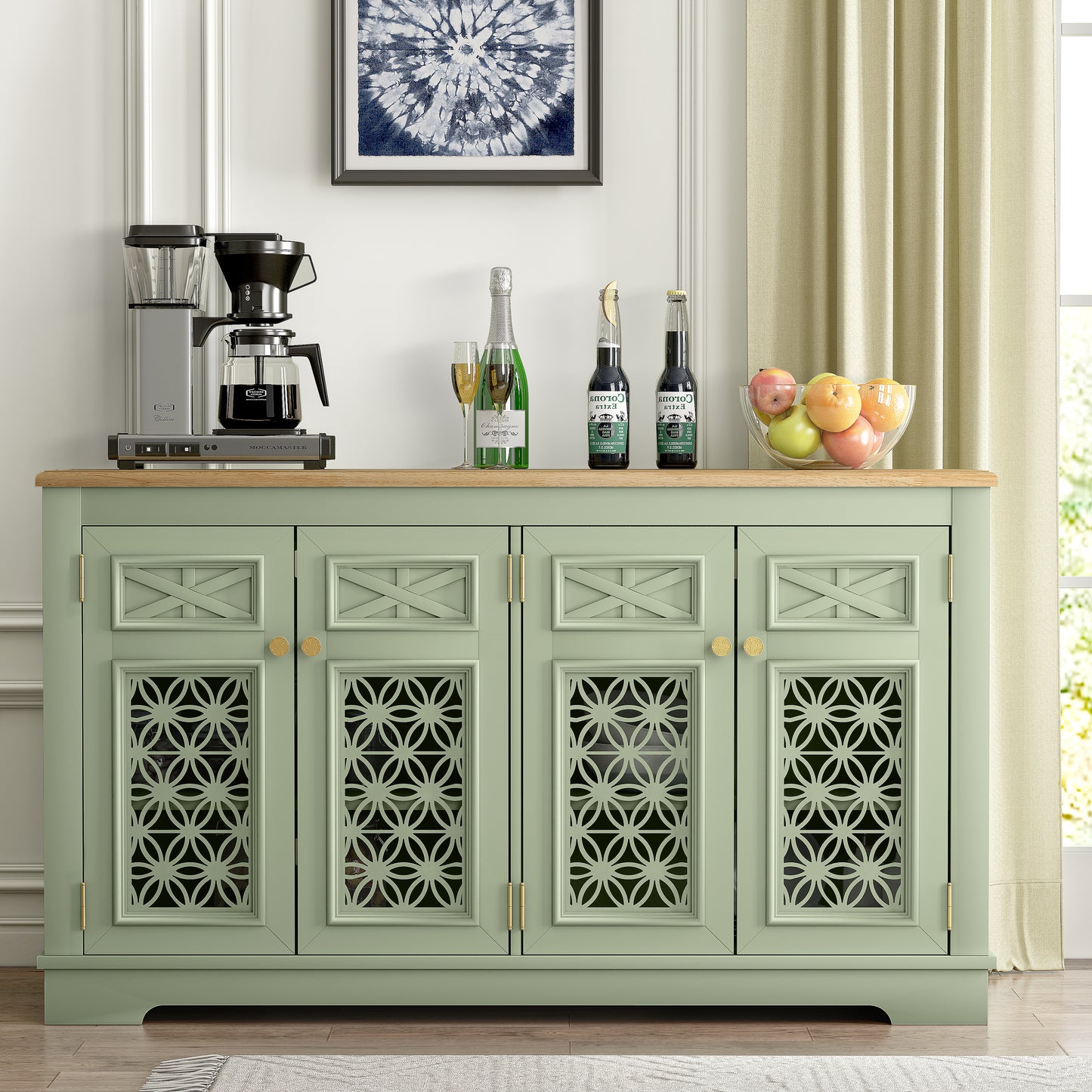 Festivo FCB24145 57.5" Buffet Sideboard Cabinet-Green