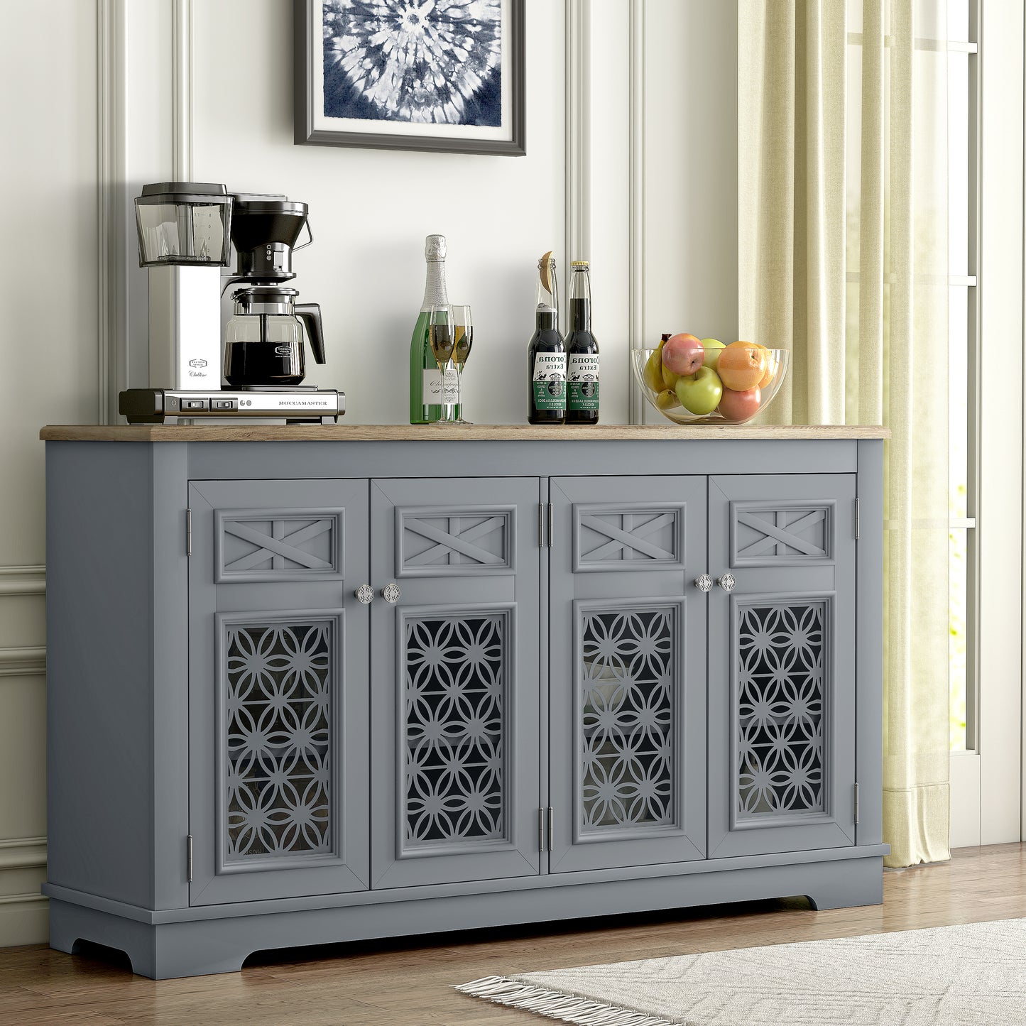 Festivo FCB24146 57.5" Buffet Sideboard Cabinet-Grey