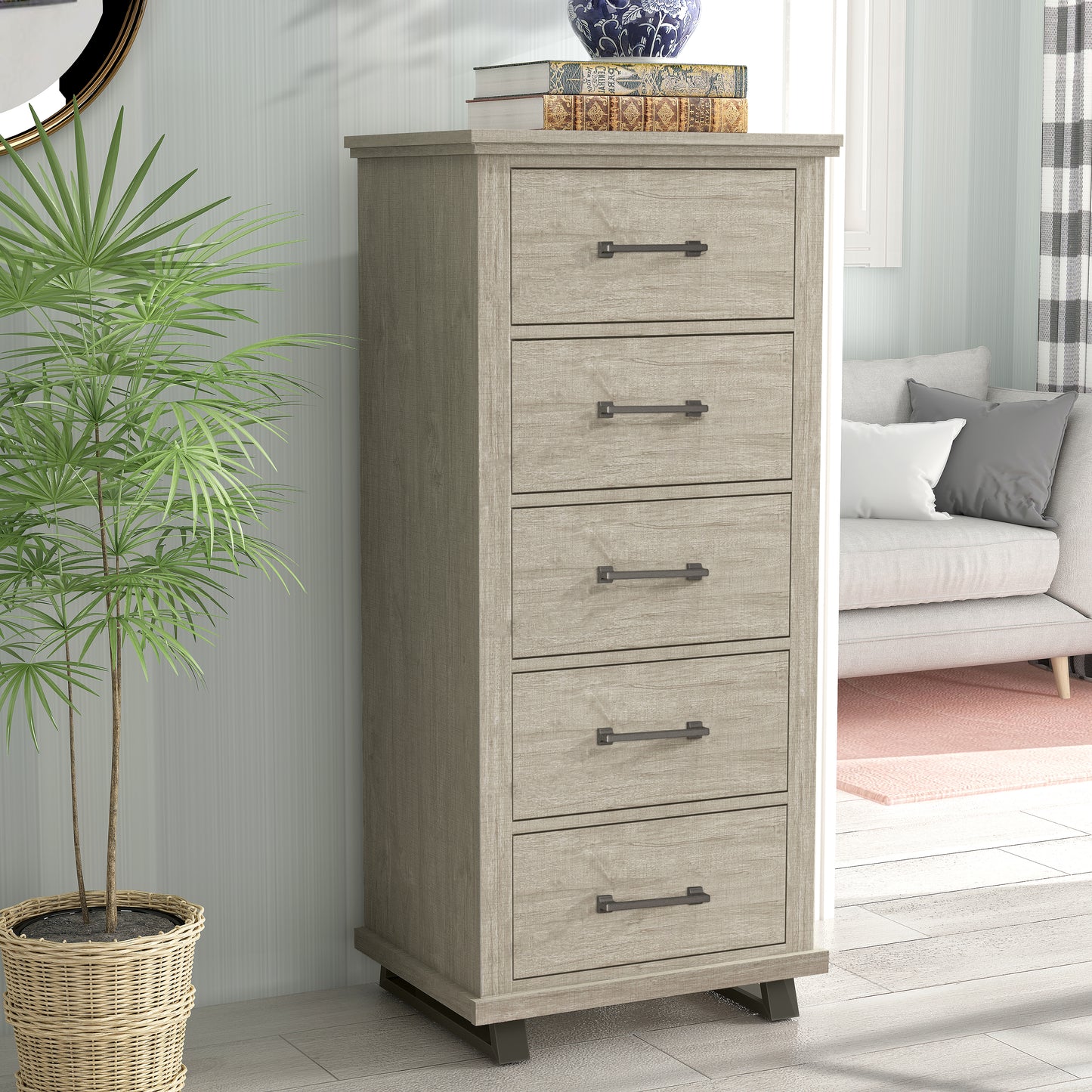 Festivo FCH22245 24" Bedroom Chest with 5 Drawers-Beige