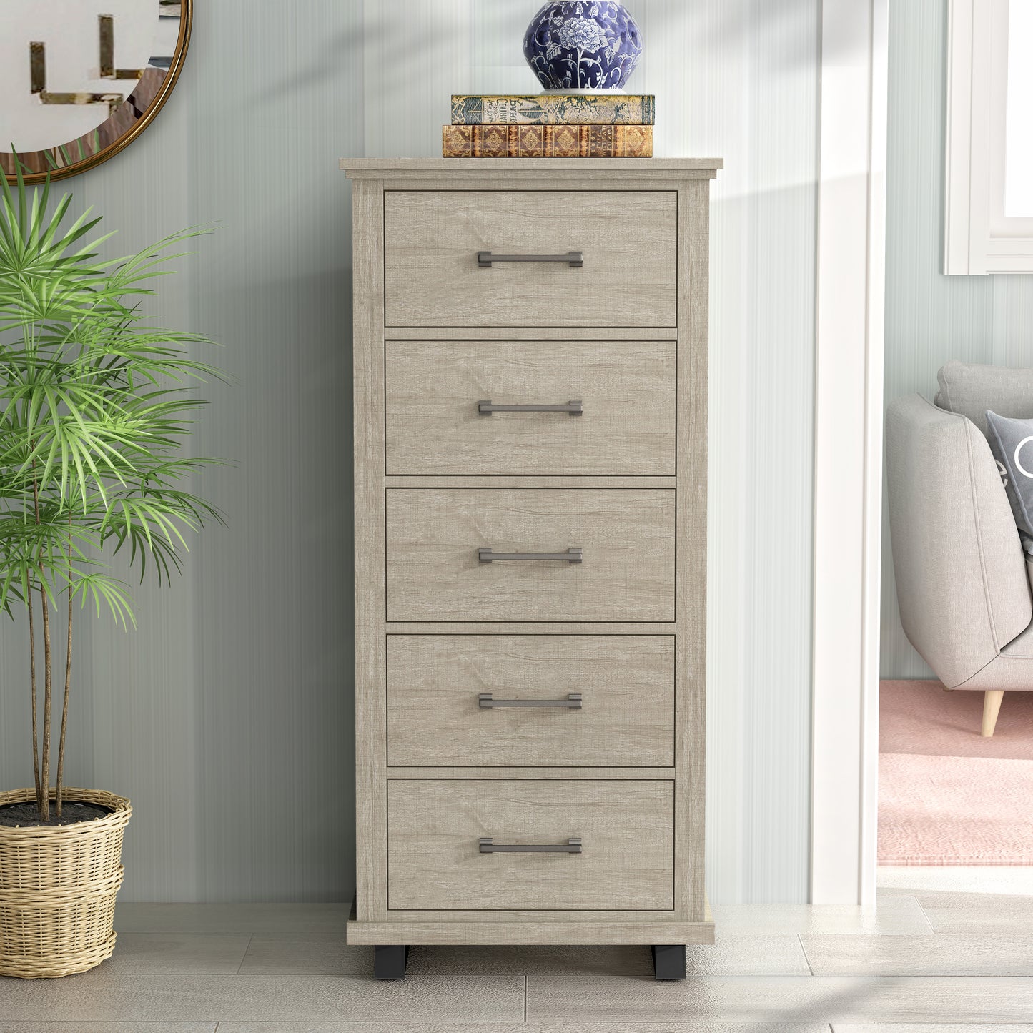 Festivo FCH22245 24" Bedroom Chest with 5 Drawers-Beige