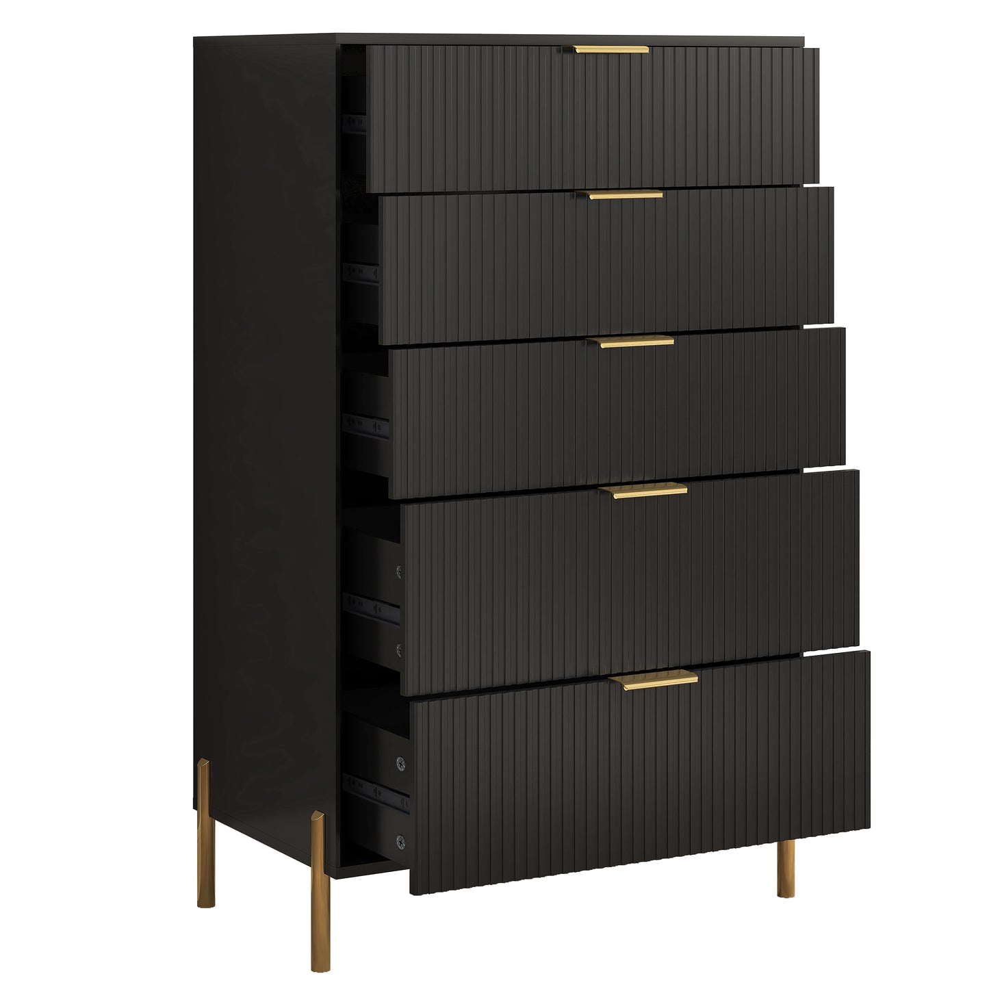 Festivo FCH23151 30" Bedroom Chest with 5 Drawers-Black