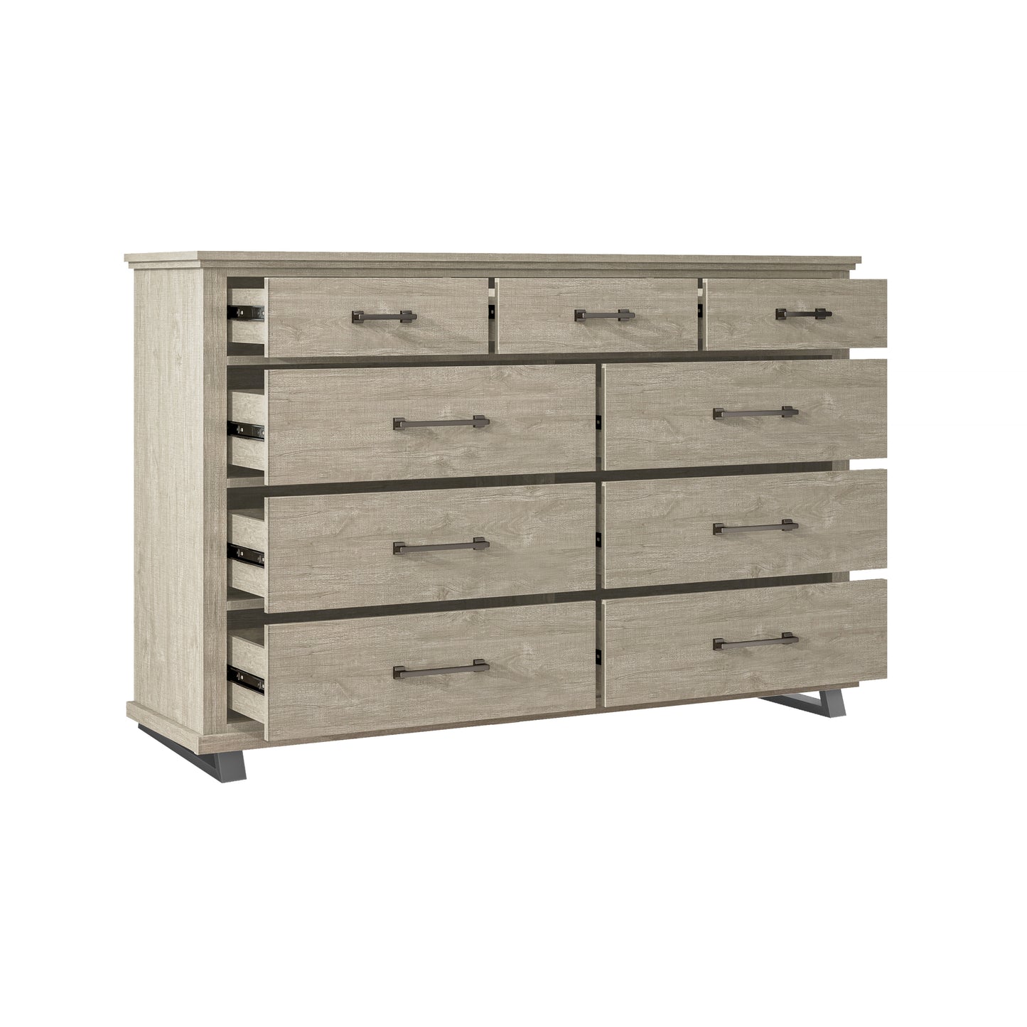 Festivo FDR22221 64" Bedroom Dresser with 9 Drawers-Beige