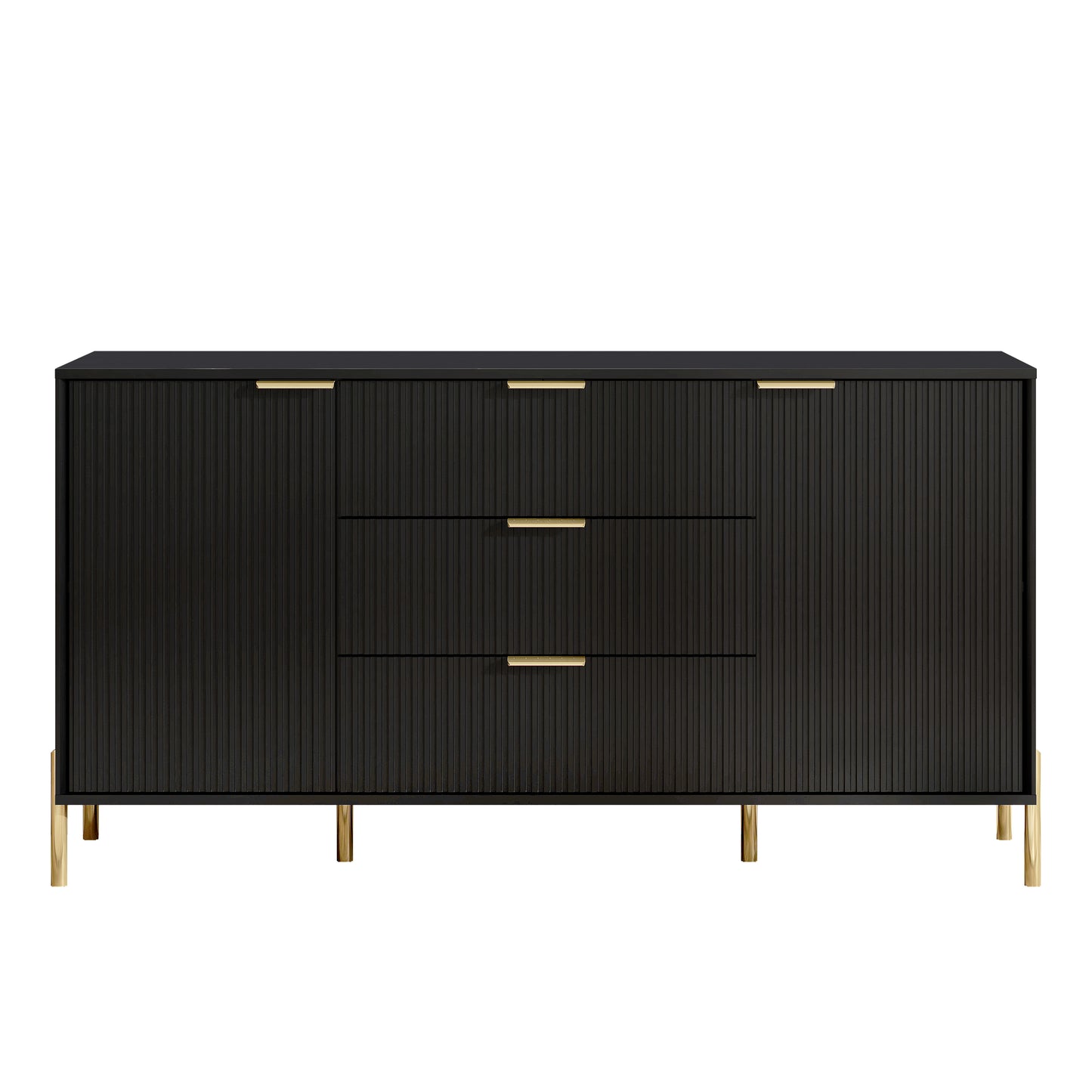 Festivo FDR23141 58" Bedroom Dresser with 3 Drawers-Black