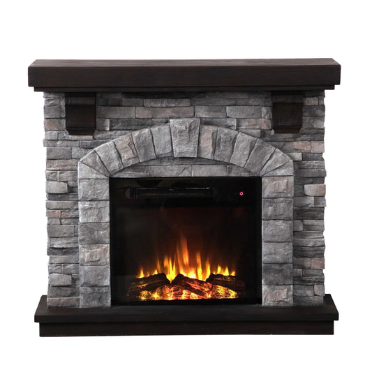 Festivo FFP20121 45" Electric Fireplace Mantel with Faux Brick-Grey