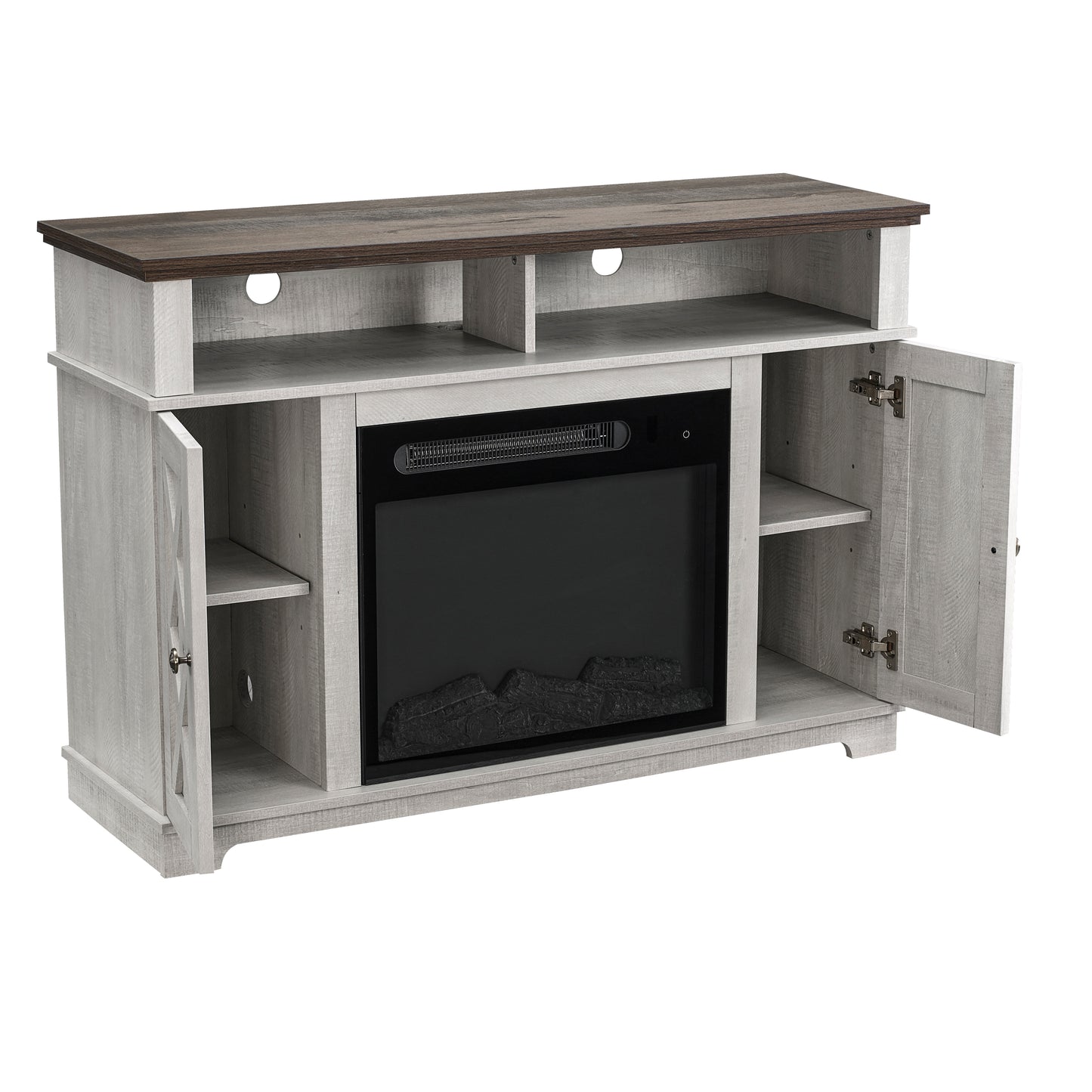 Festivo FFP20256 48" TV Stand with 23" Electric Fireplace-White