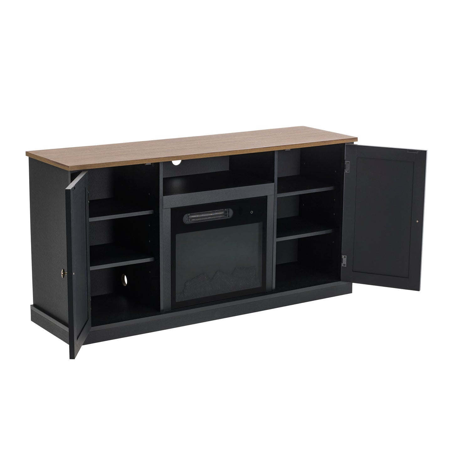 Festivo FFP20267 54" TV Stand with 18" Electric Fireplace-Black