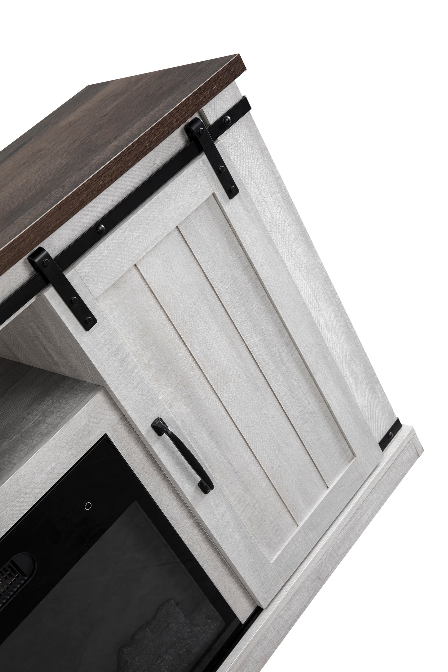 FestivoFFP20271 54" TV Stand with 18" Electric Fireplace & 2 Barn Door-White