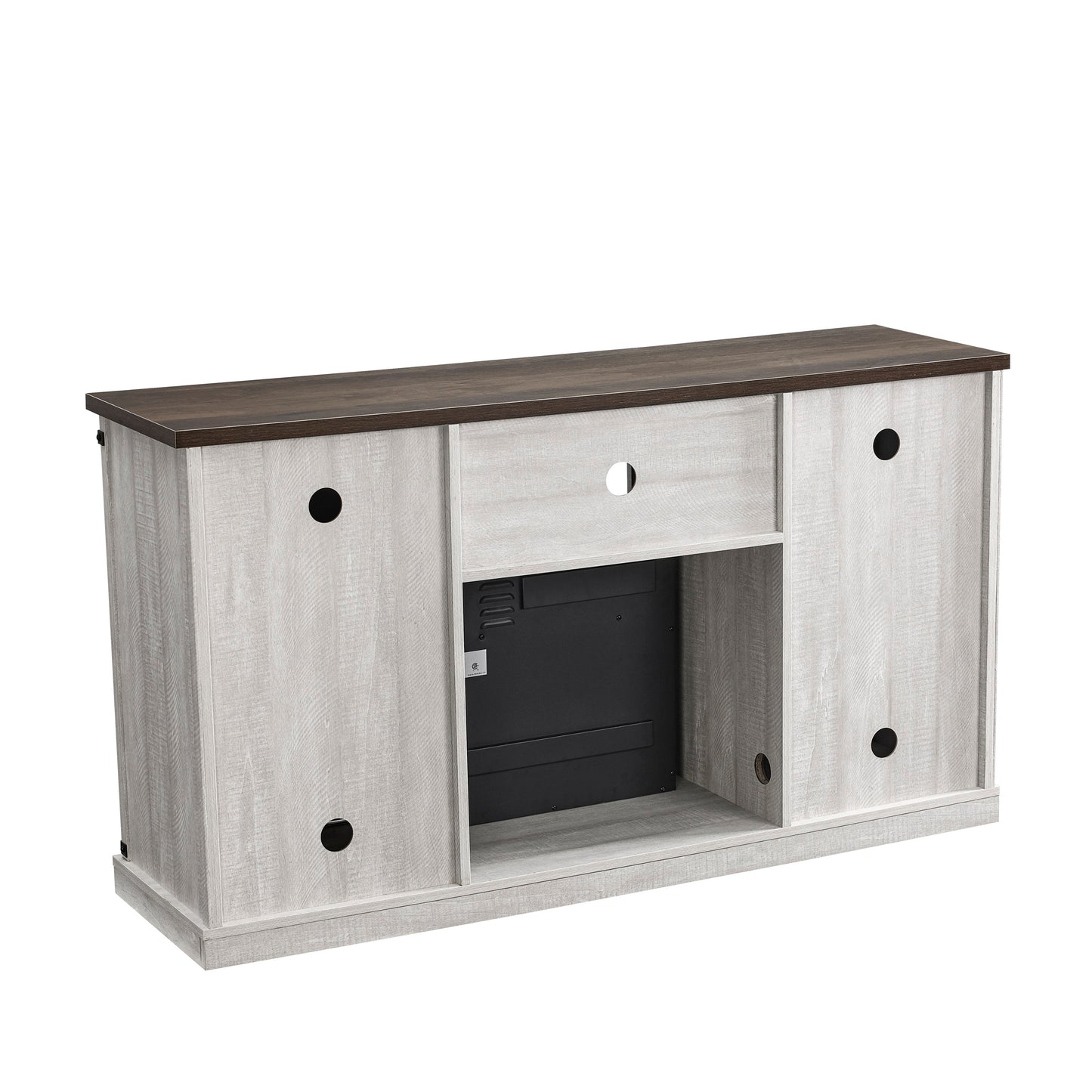 FestivoFFP20271 54" TV Stand with 18" Electric Fireplace & 2 Barn Door-White