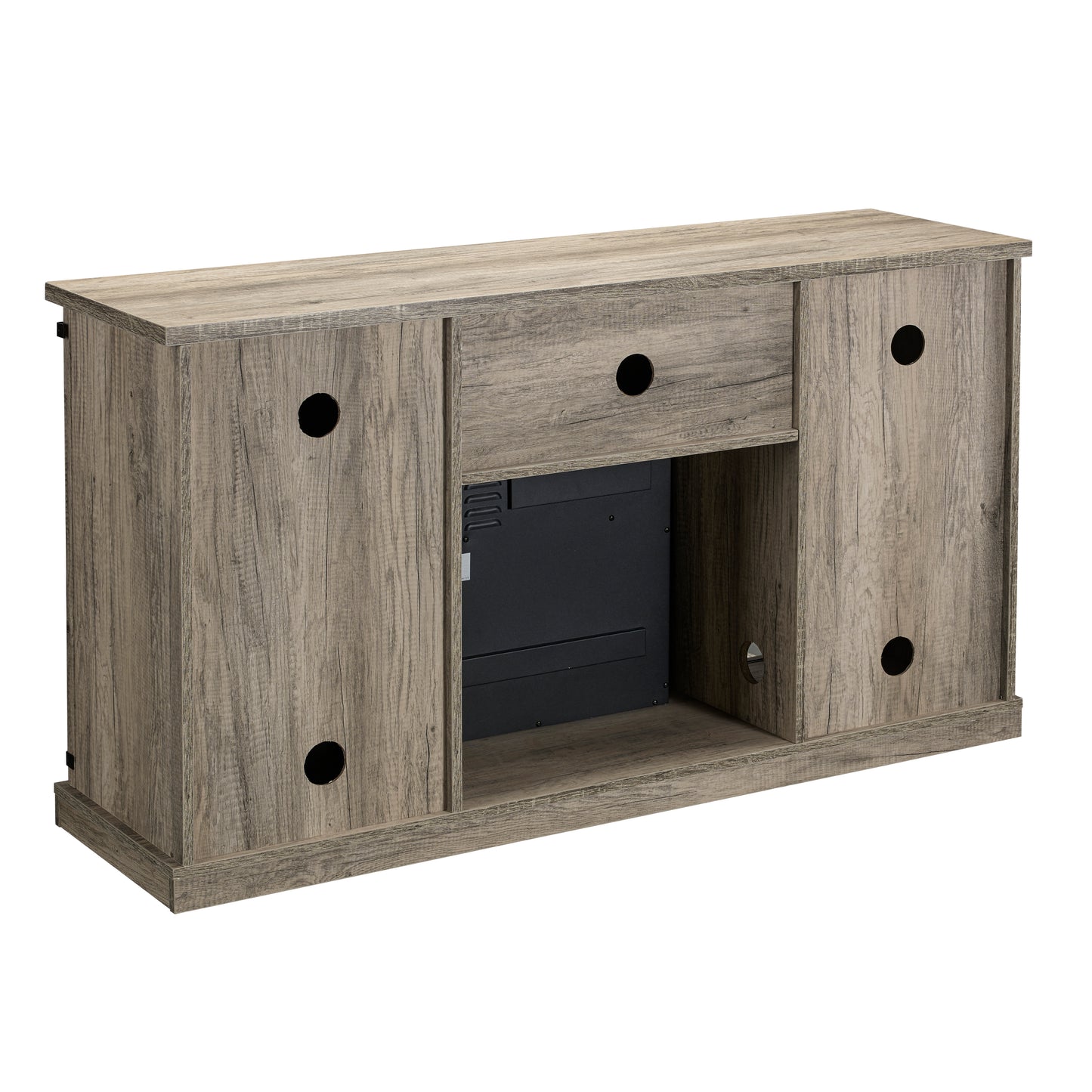 Festivo FFP20272 54" TV Stand with 18" Electric Fireplace & 2 Barn Door-Grey