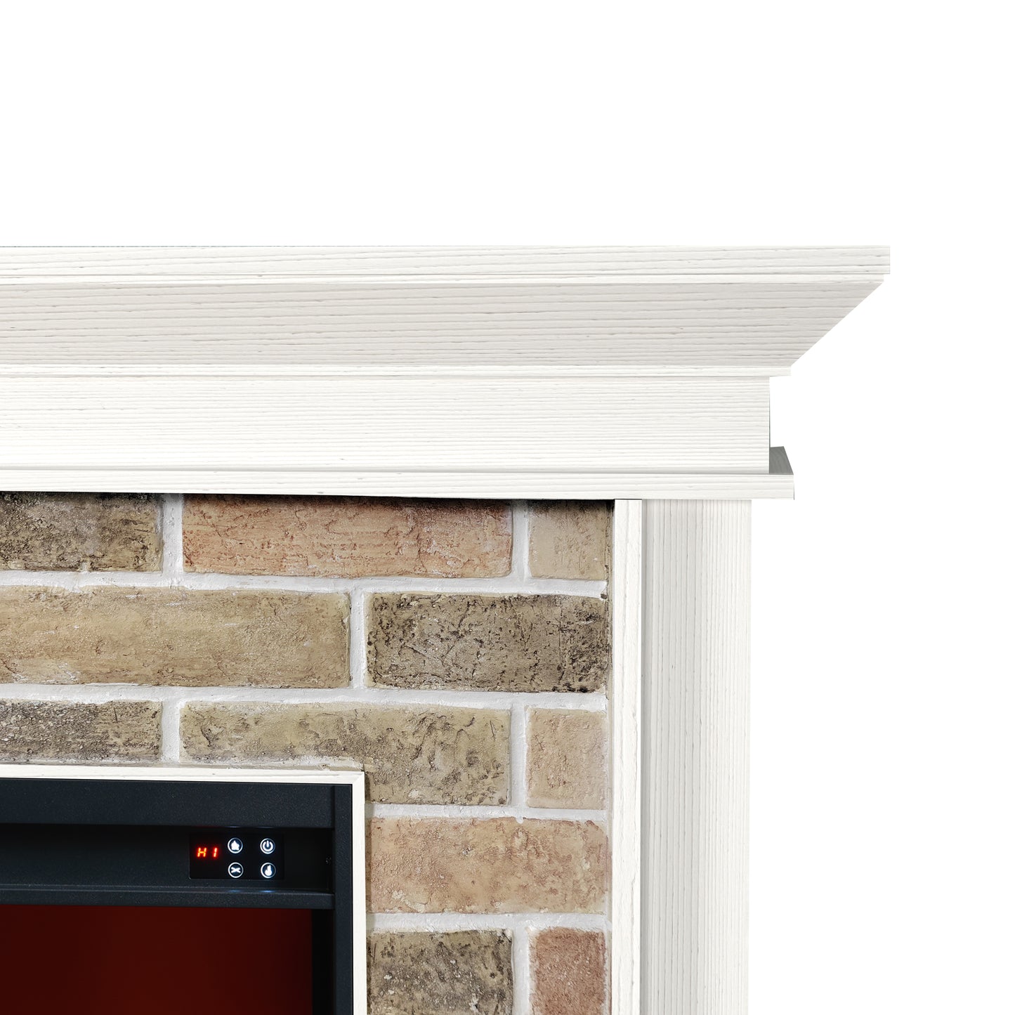 Festivo FFP22007 60" Electric Fireplace Mantel with Faux Brick-White