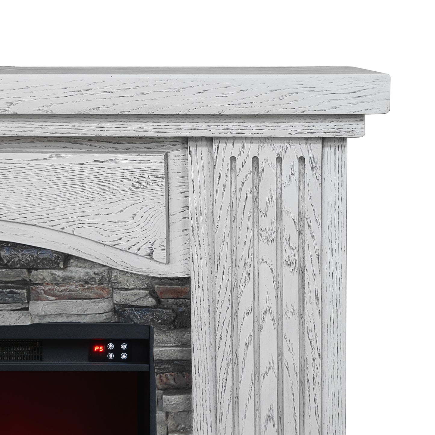 Festivo FFP22196 48" Electric Fireplace Mantel with Faux Brick-White