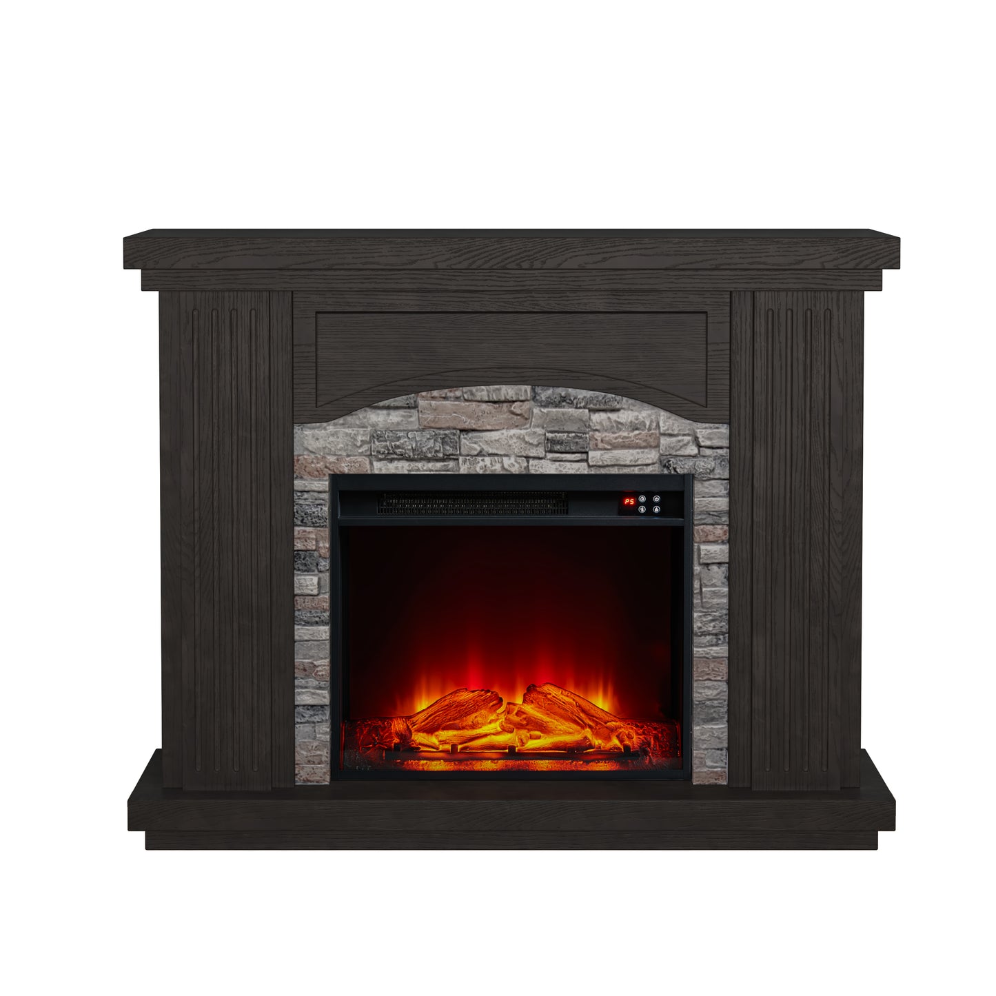 Festivo FFP23197 48" Electric Fireplace Mantel with Faux Brick-Brown