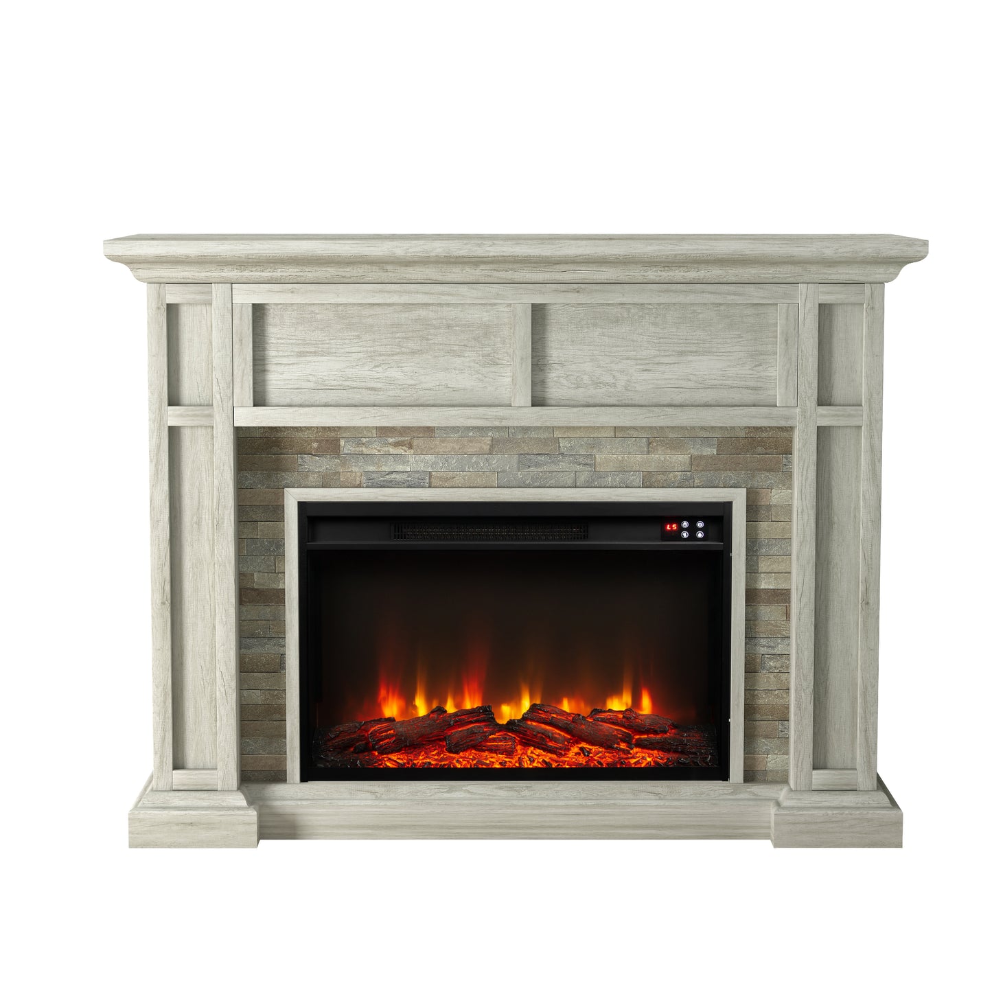 Festivo FFP23345 48" Electric Fireplace Mantel with Faux Brick-Grey