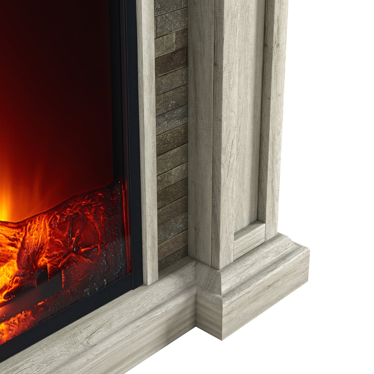 Festivo FFP23345 48" Electric Fireplace Mantel with Faux Brick-Grey
