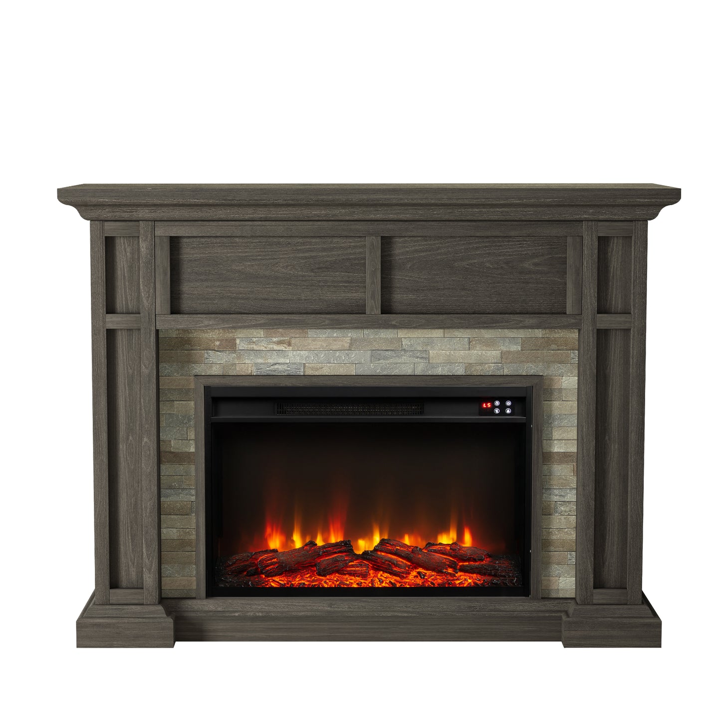 Festivo FFP23346 48" Electric Fireplace Mantel with Faux Brick-Brown