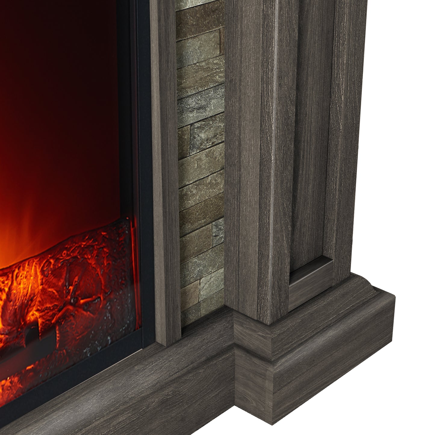Festivo FFP23346 48" Electric Fireplace Mantel with Faux Brick-Brown