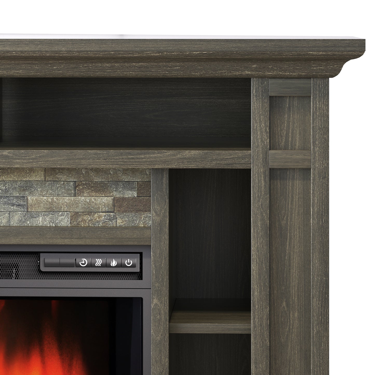 Festivo FFP24226 50" Corner Electric Fireplace Mantel-Brown
