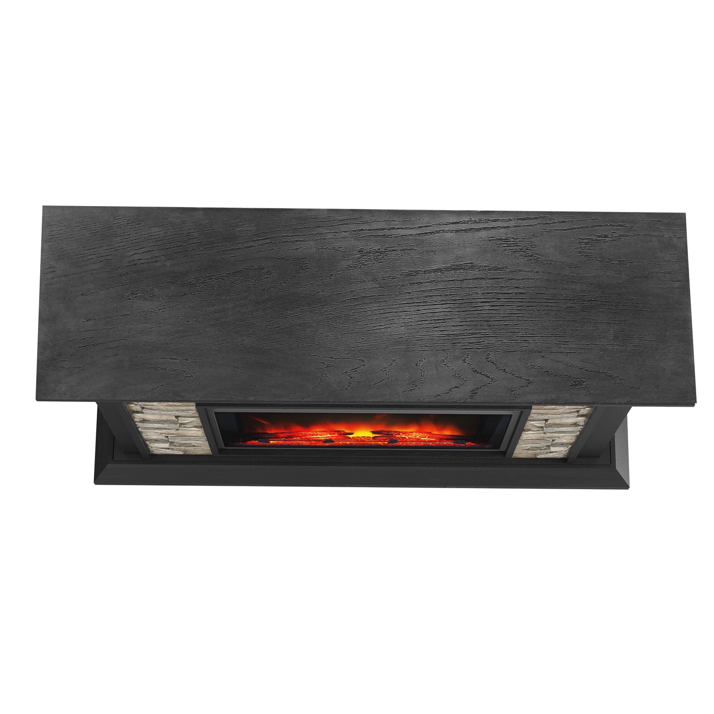 Festivo FFP24340 50" Electric Fireplace Mantel with Faux Brick-Black