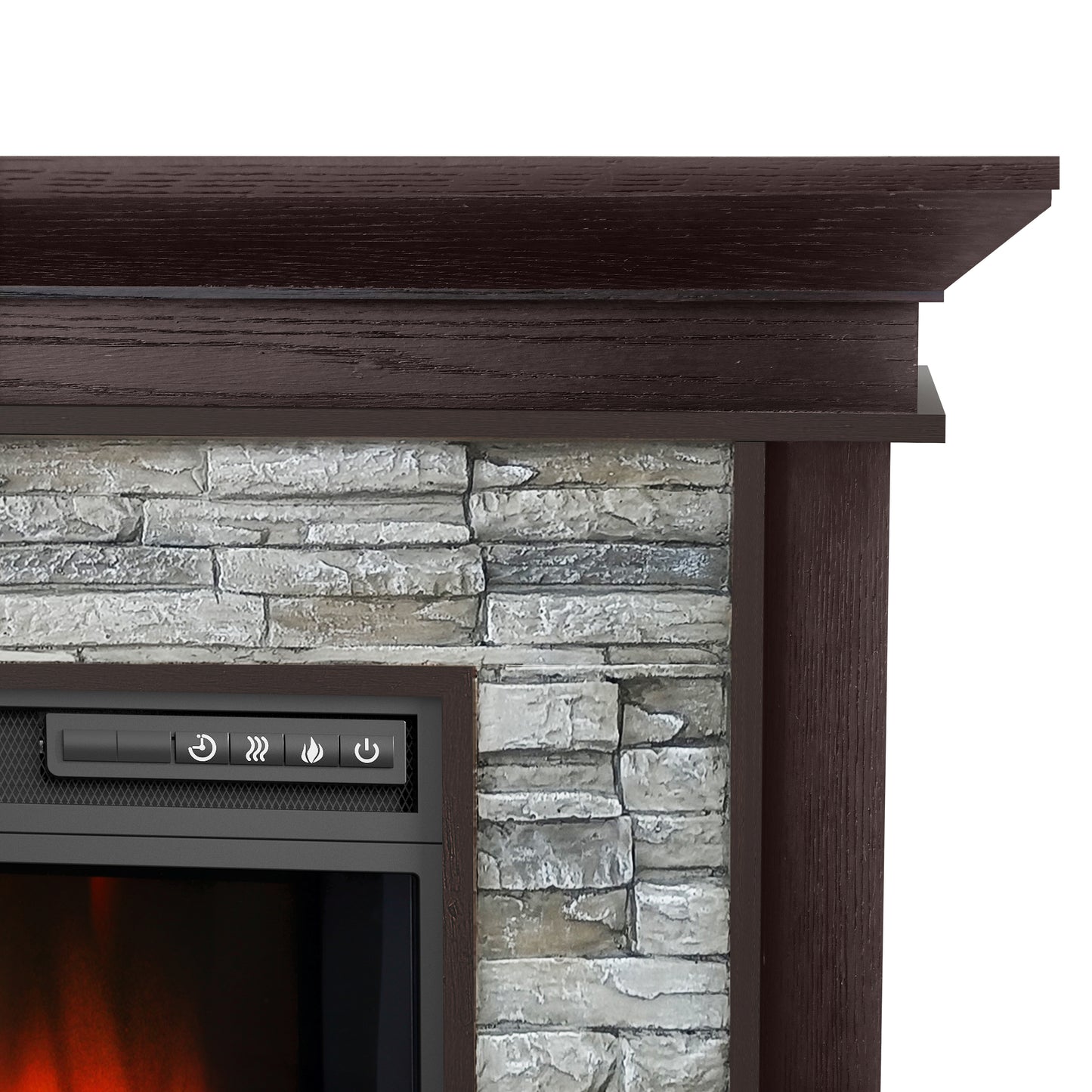 Festivo FFP24341 50" Electric Fireplace Mantel with Faux Brick-Brown