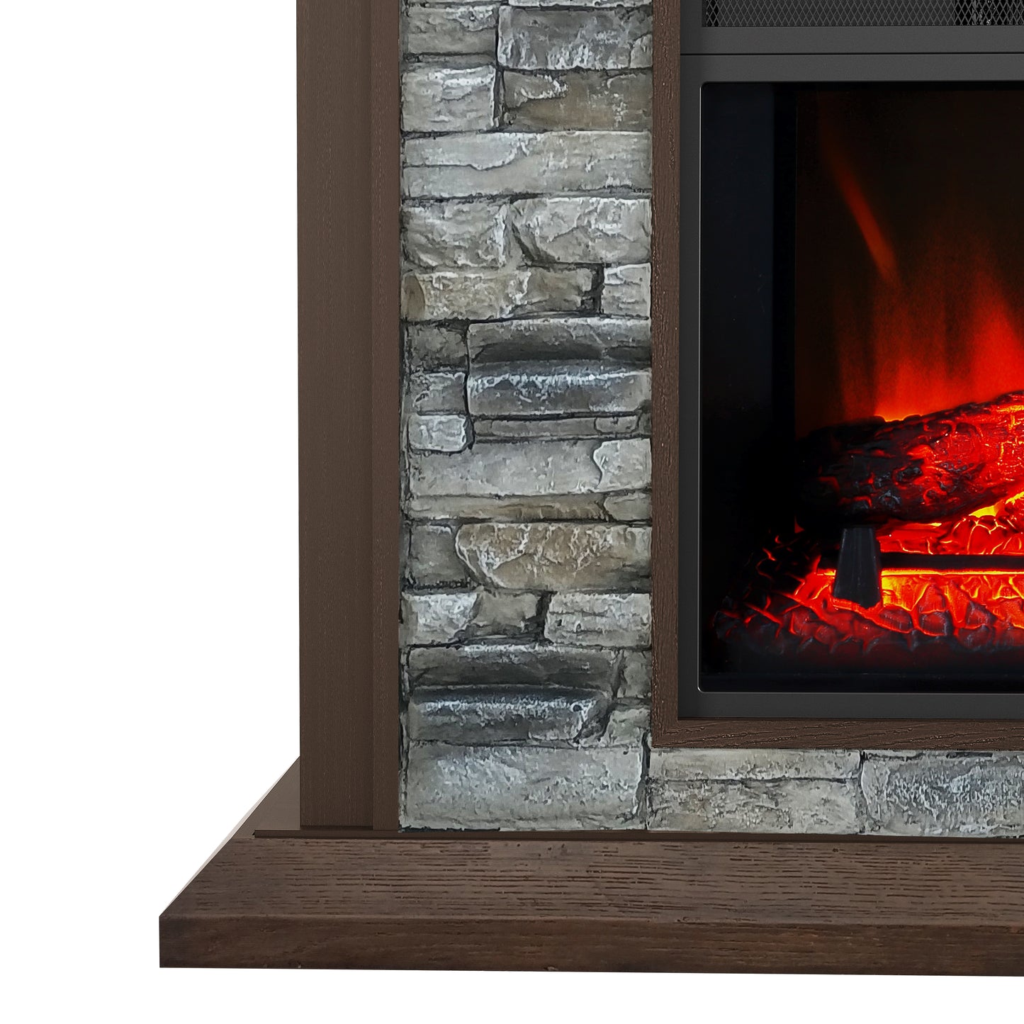 Festivo FFP24341 50" Electric Fireplace Mantel with Faux Brick-Brown