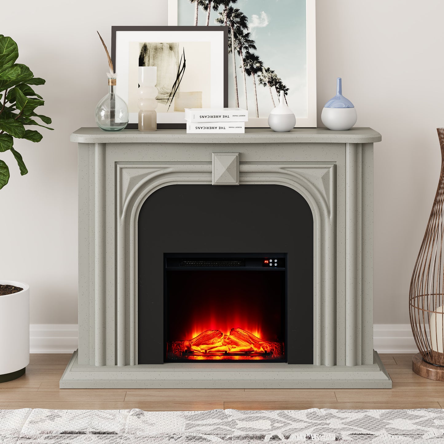 Festivo FFP24345 47.5" Electric Fireplace Mantel-Grey