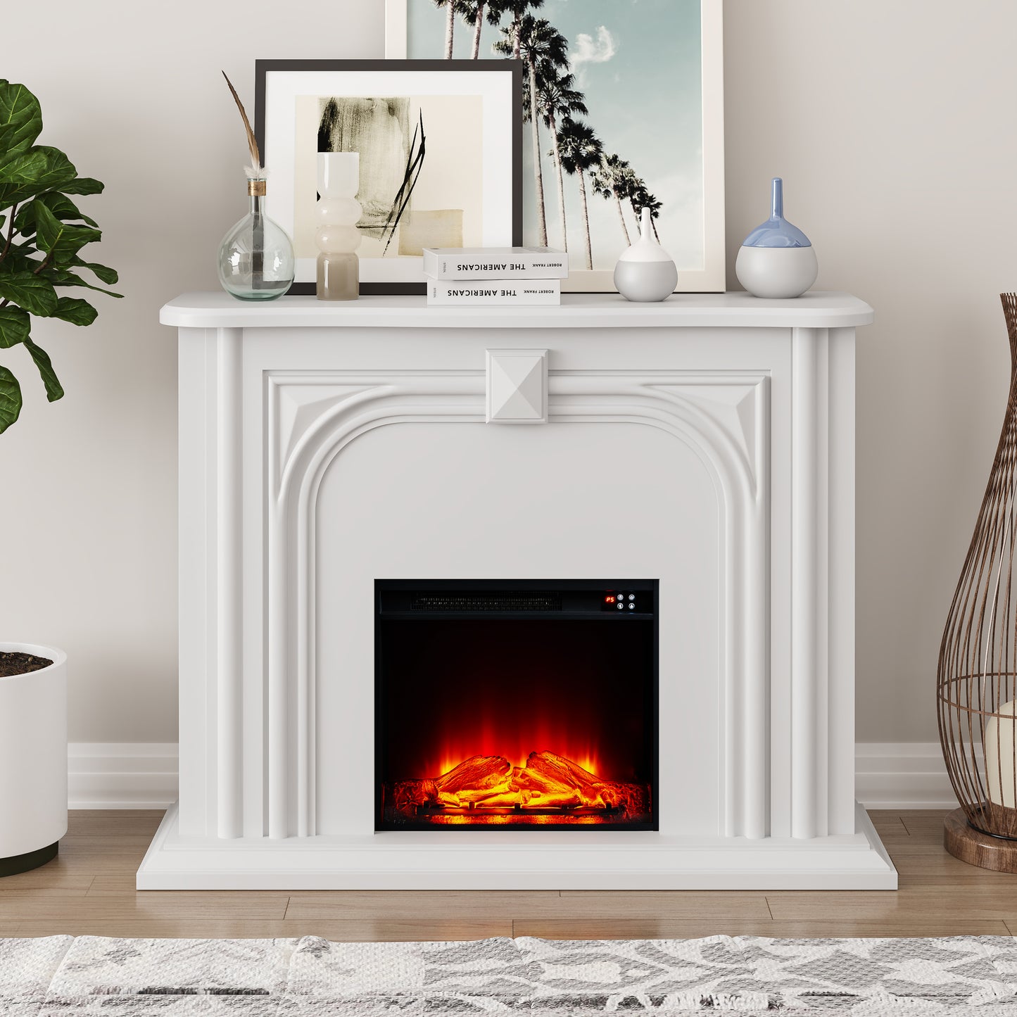Festivo FFP24346 47.5" Electric Fireplace Mantel-White