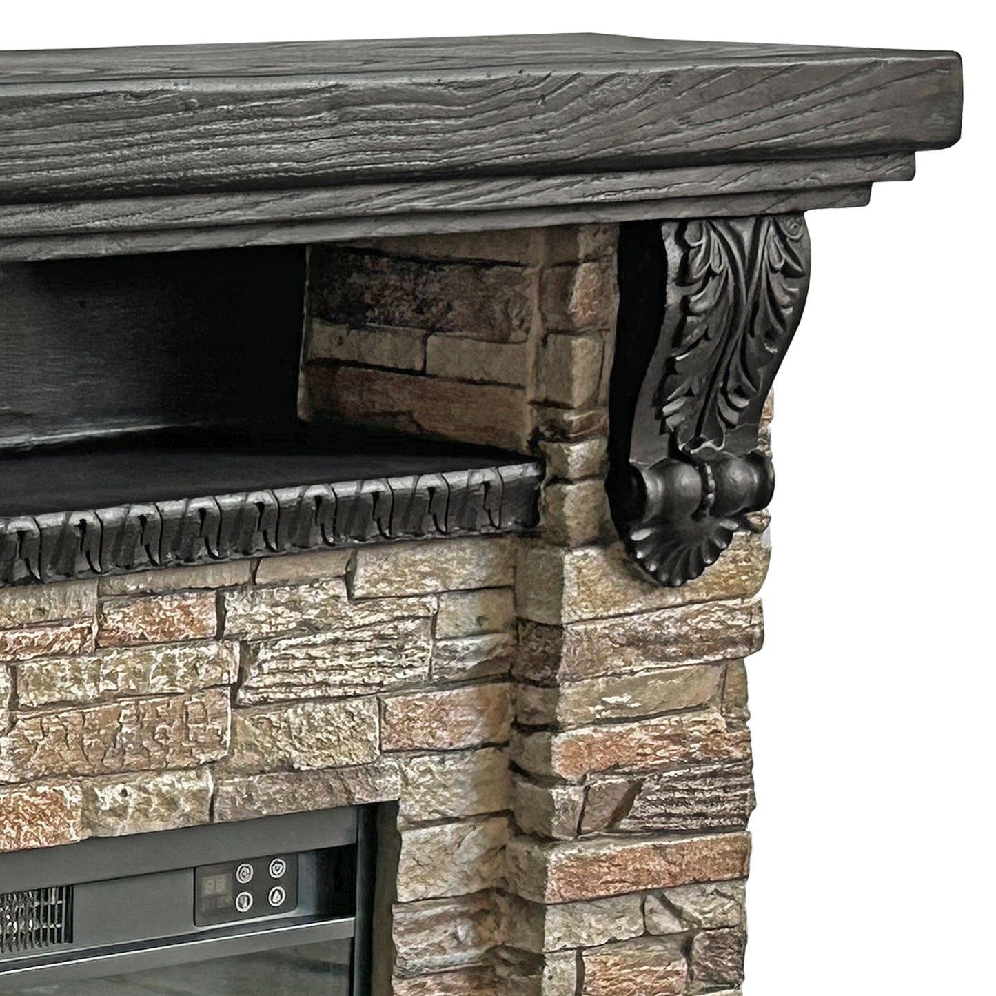 Festivo FFP25041 45" Electric Fireplace MGO Mantel with Faux Brick-Brown