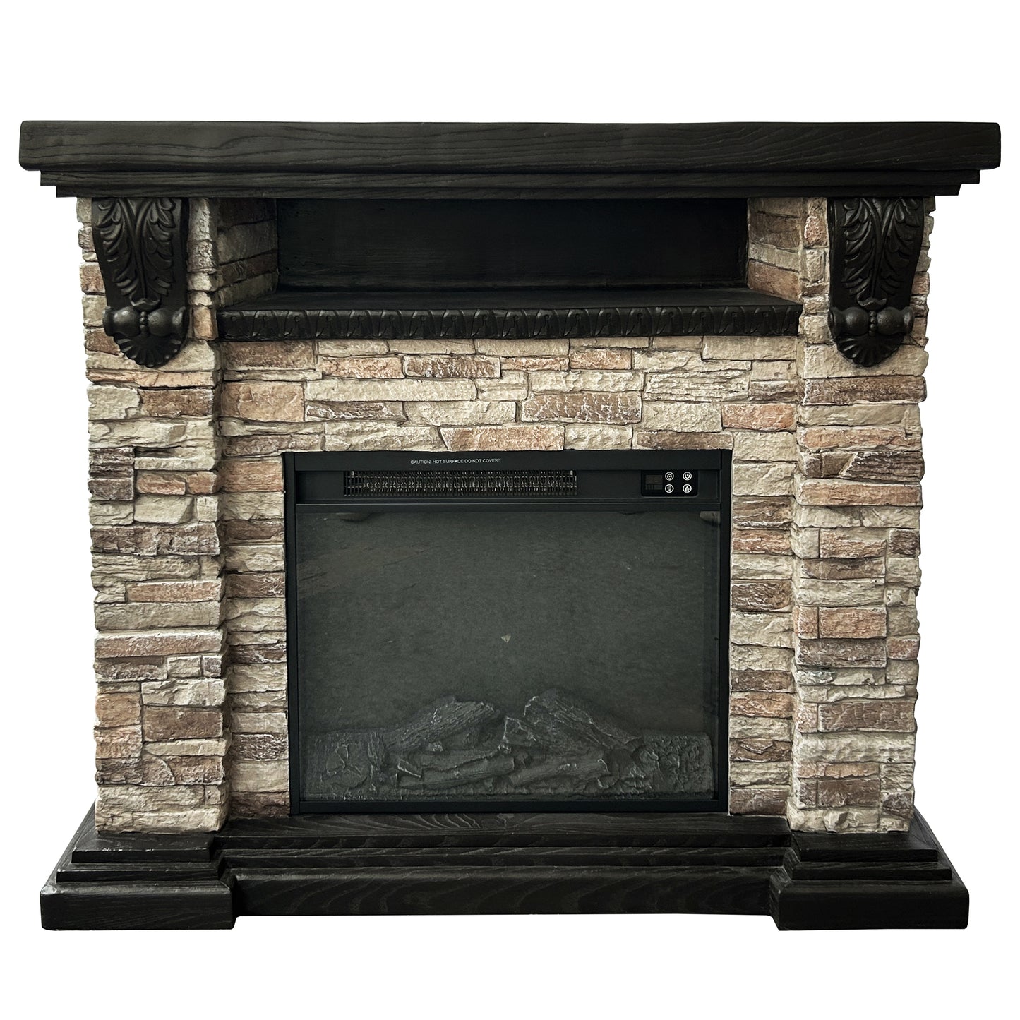 Festivo FFP25041 45" Electric Fireplace MGO Mantel with Faux Brick-Brown