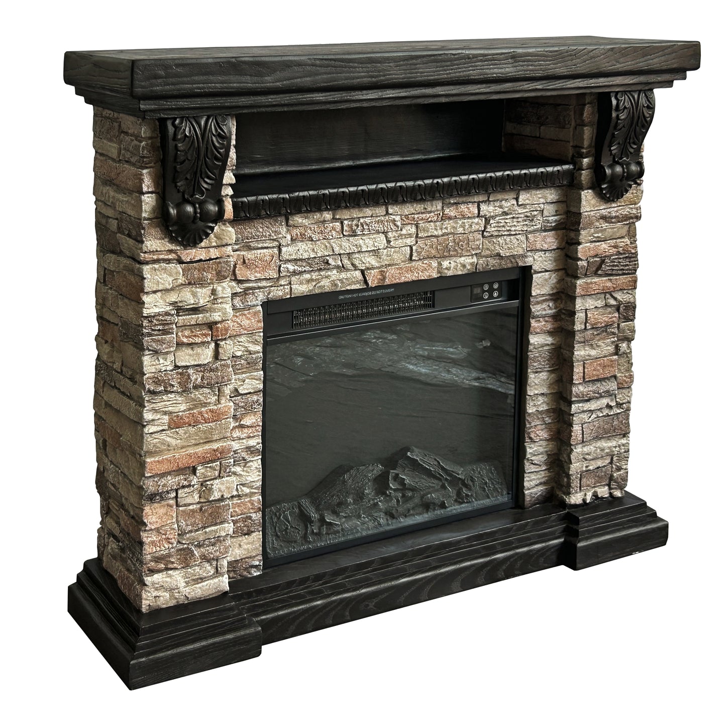 Festivo FFP25041 45" Electric Fireplace MGO Mantel with Faux Brick-Brown