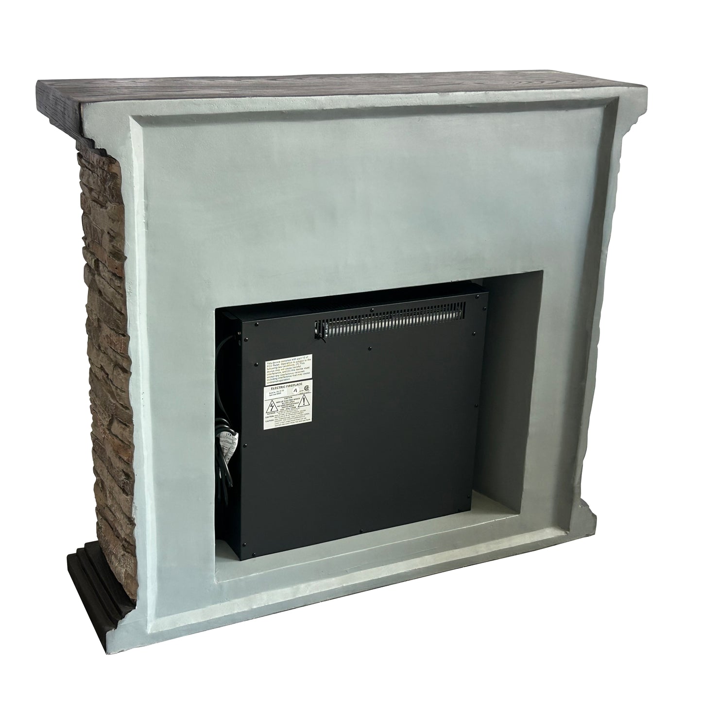 Festivo FFP25041 45" Electric Fireplace MGO Mantel with Faux Brick-Brown