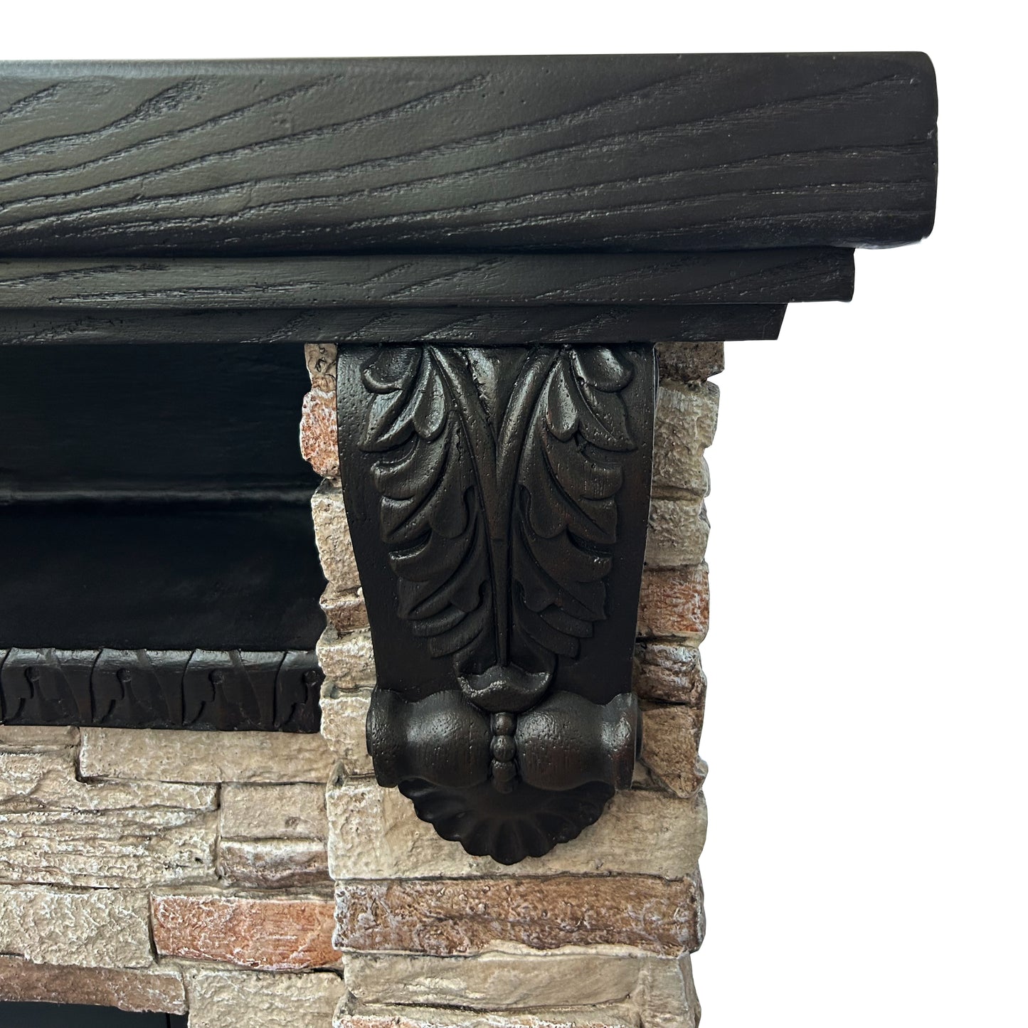 Festivo FFP25041 45" Electric Fireplace MGO Mantel with Faux Brick-Brown