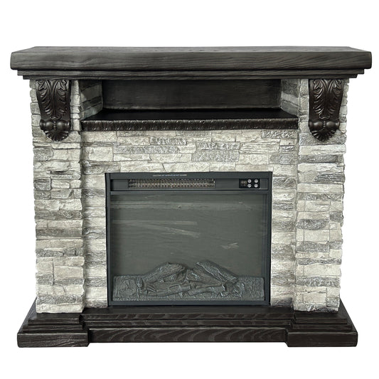 Festivo FFP25042 45" Electric Fireplace MGO Mantel with Faux Brick-Grey
