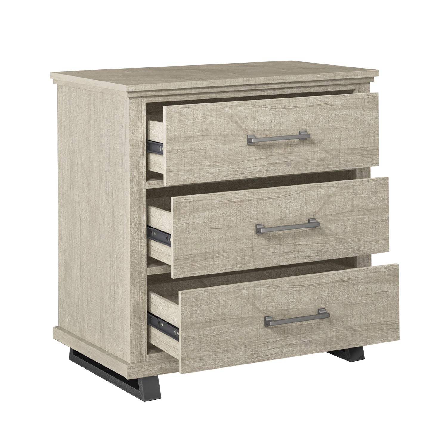 Festivo FNS22231 32" Bedroom Nightstands with 3 Drawers-Beige
