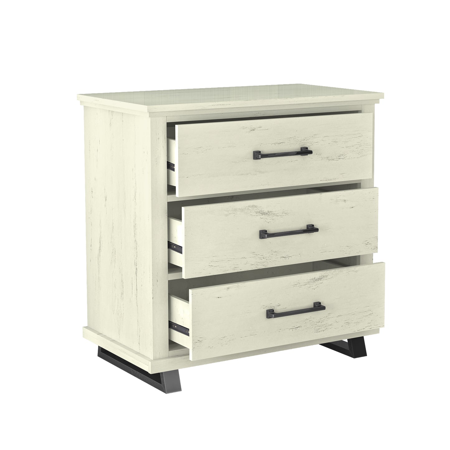 Festivo FNS22232 32" Bedroom Nightstands with 3 Drawers-White