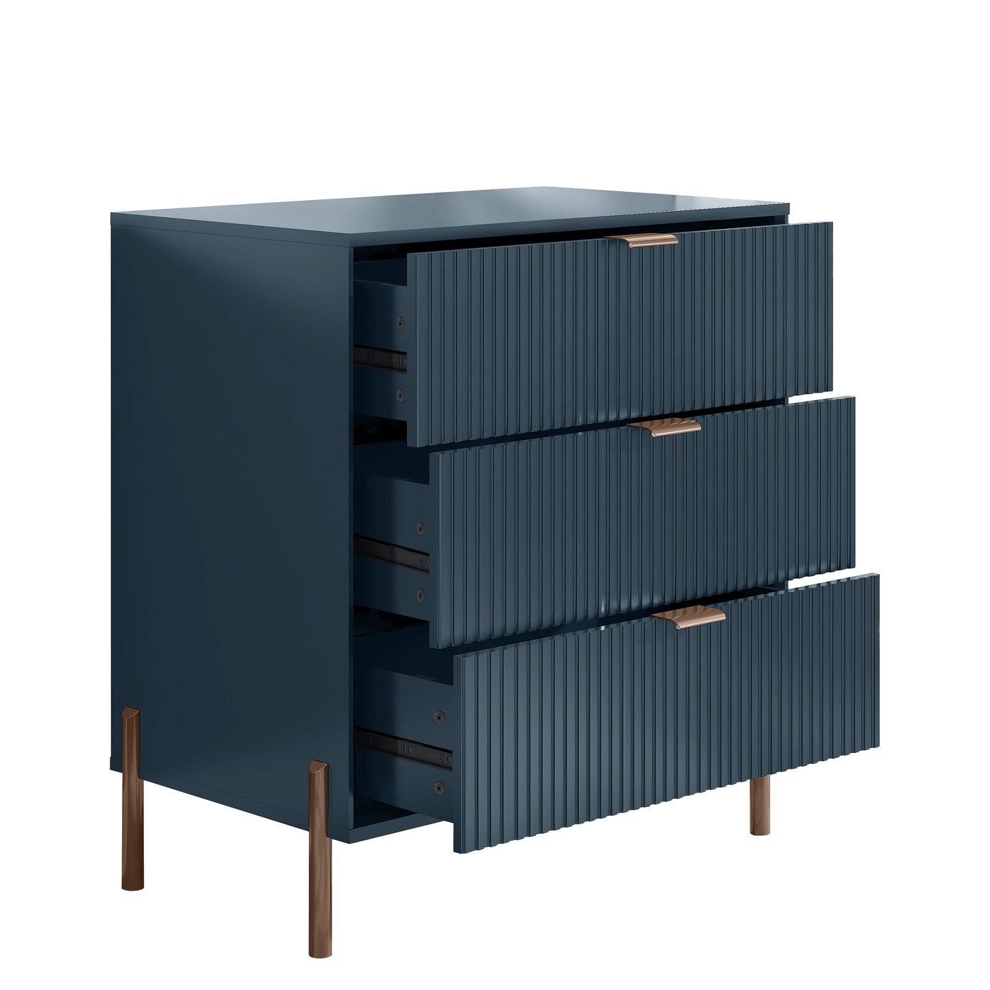 Festivo FNS23117 28" Bedroom Nightstands with 3 Drawers-Navy