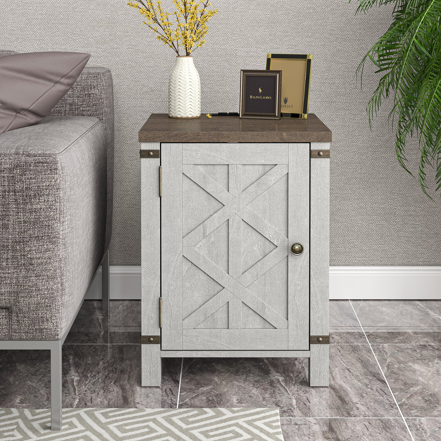 Festivo FST23906 18" Side Table-Offwhite
