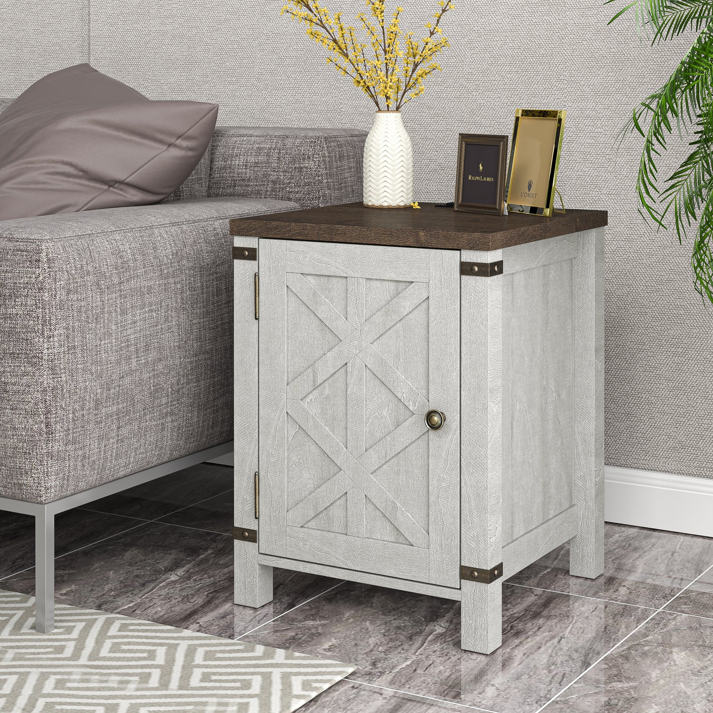 Festivo FST23906 18" Side Table-Offwhite