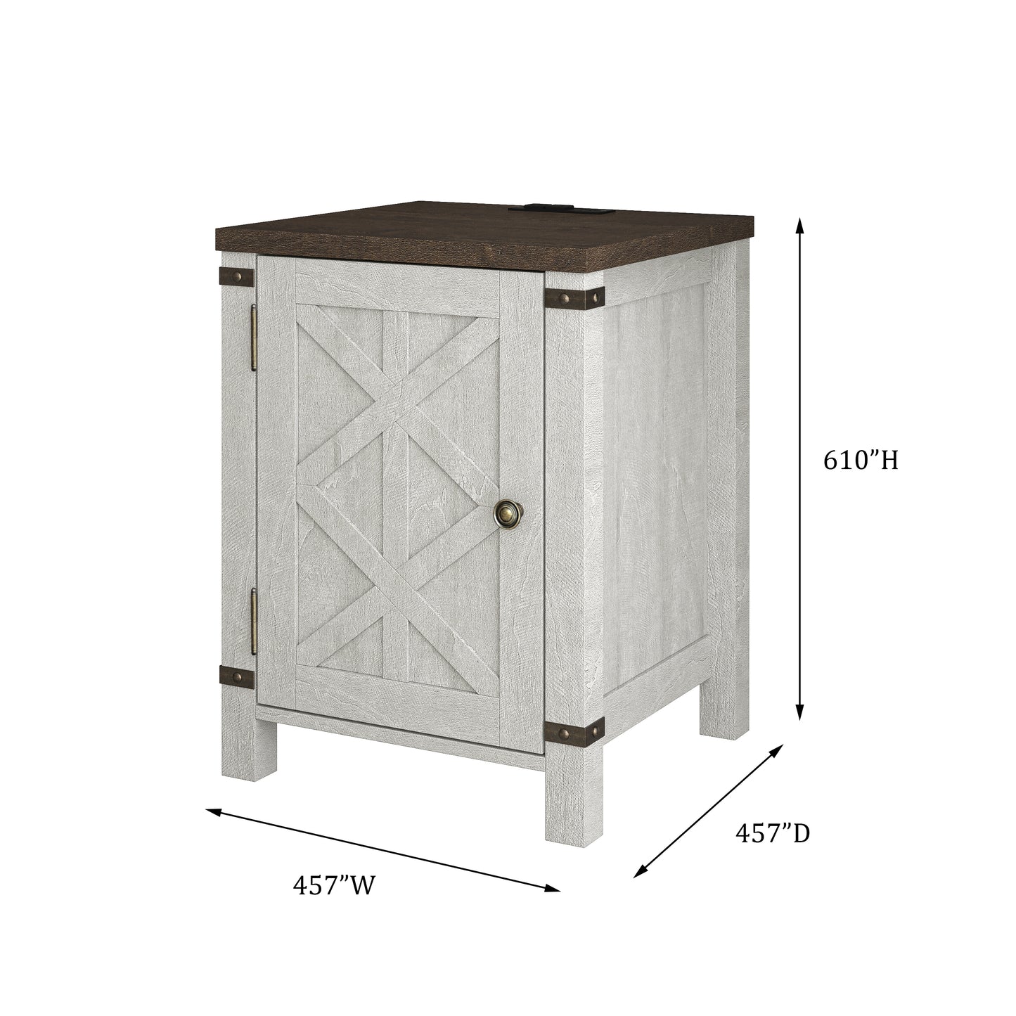 Festivo FST23906 18" Side Table-Offwhite