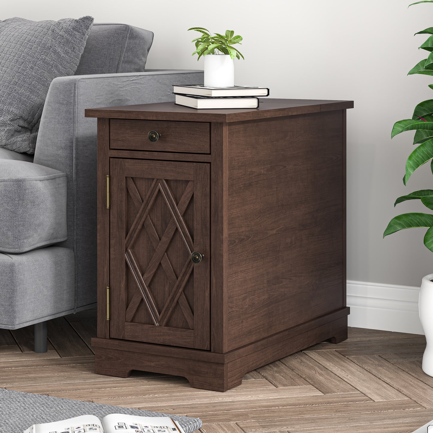 Festivo FST23907 14" Side Table-Brown