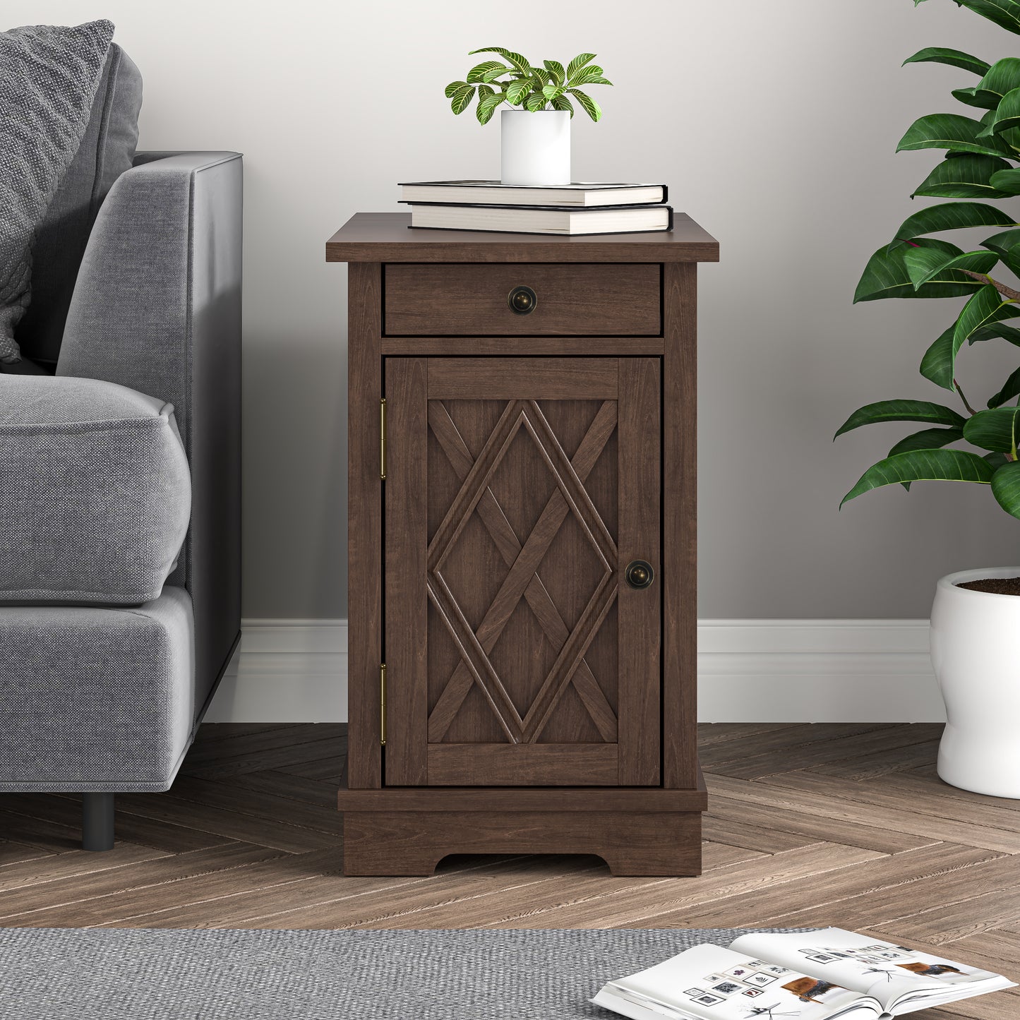 Festivo FST23907 14" Side Table-Brown